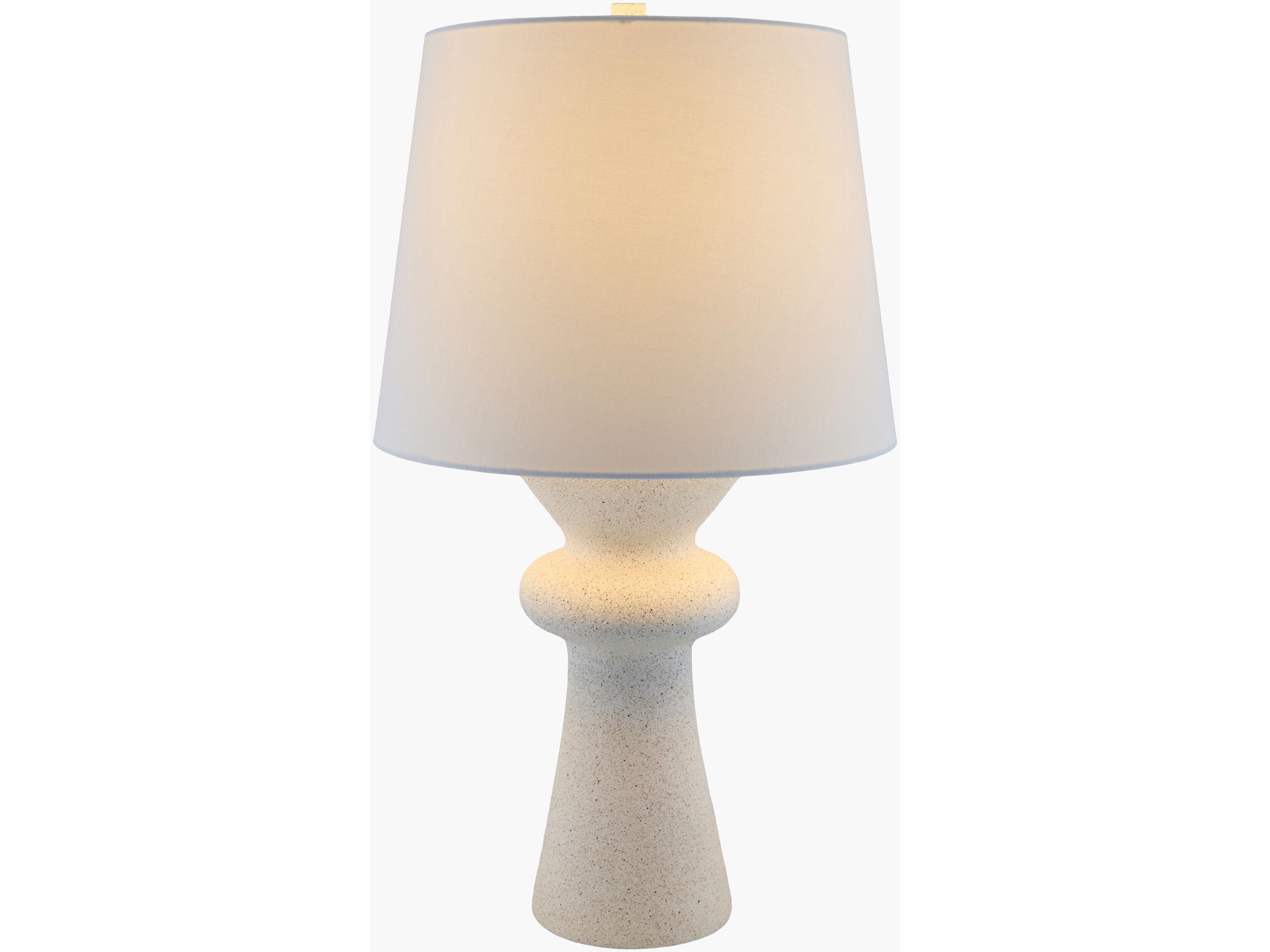 Surya Tipas White Linen Buffet Lamp
