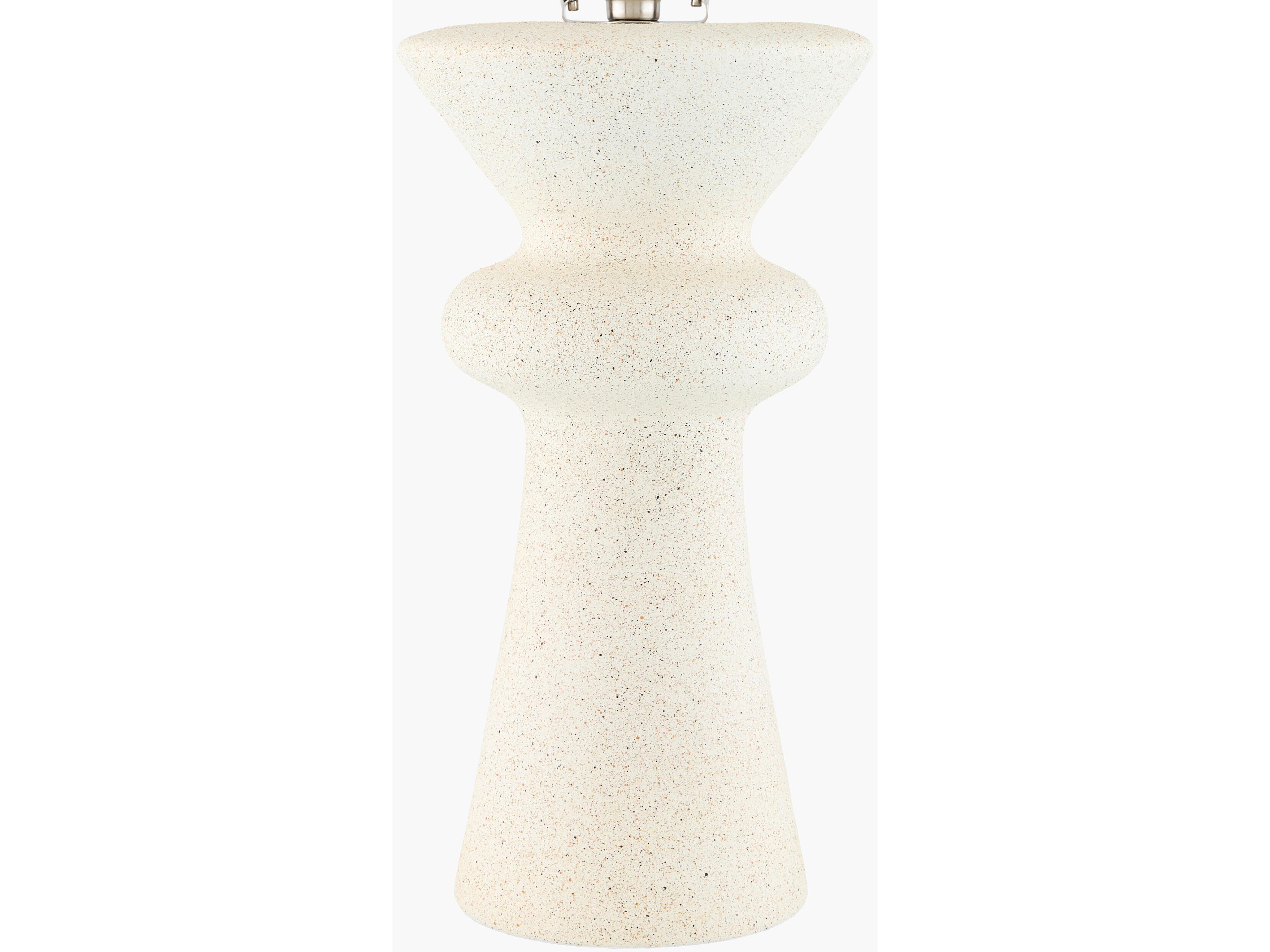 Surya Tipas White Linen Buffet Lamp