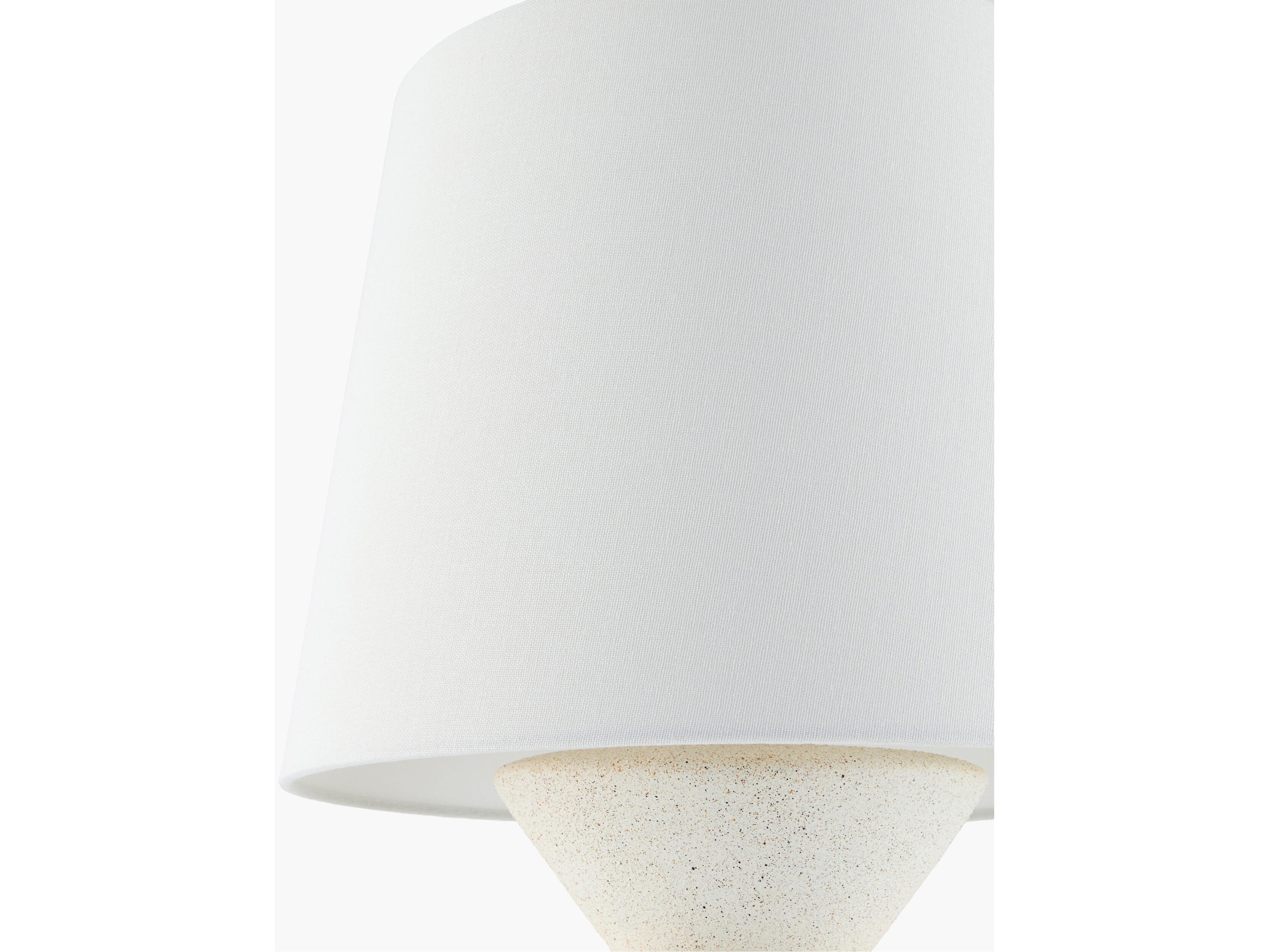 Surya Tipas White Linen Buffet Lamp