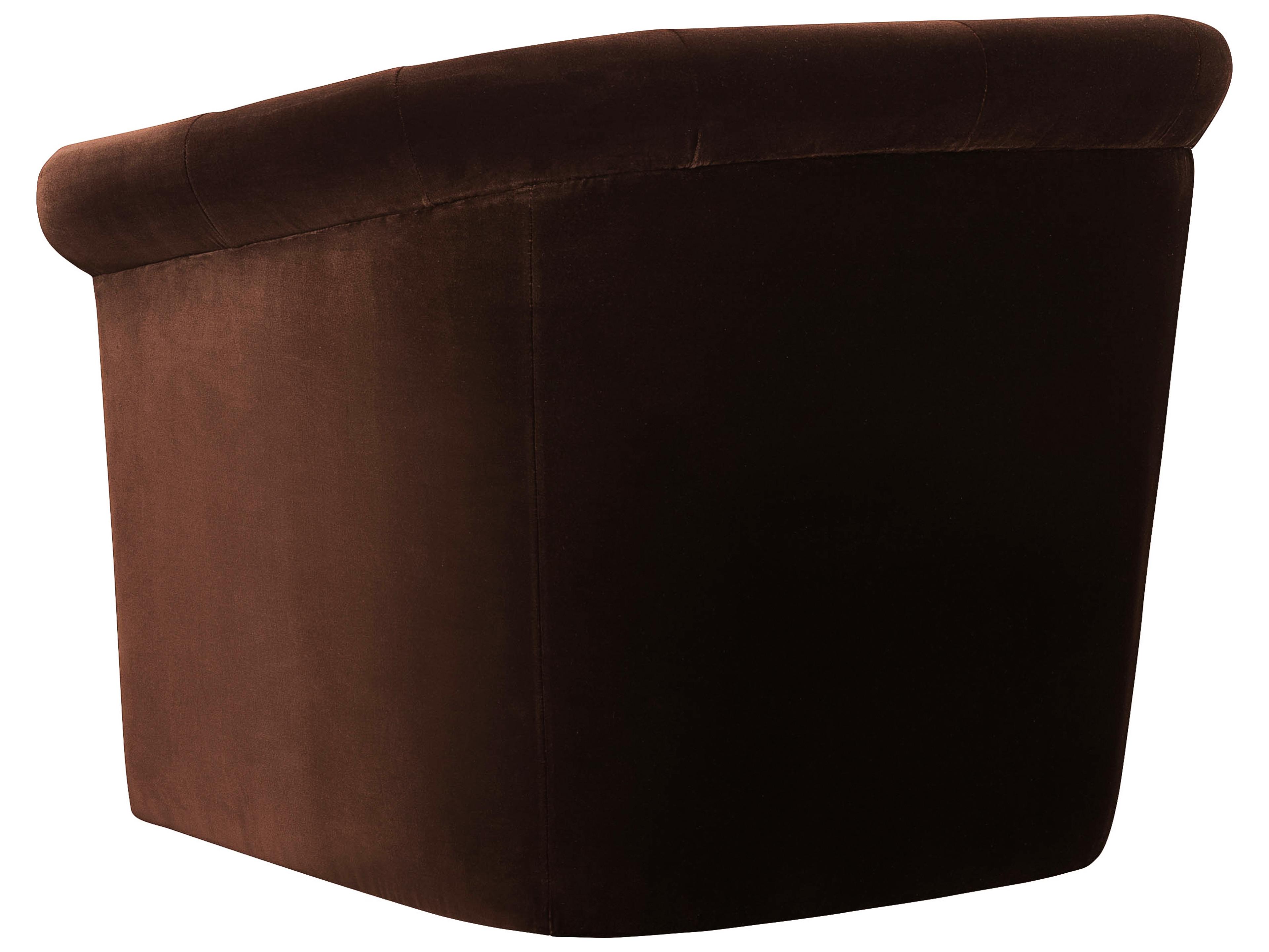 Surya Trumpet Swivel Brown Velvet Accent Chair
