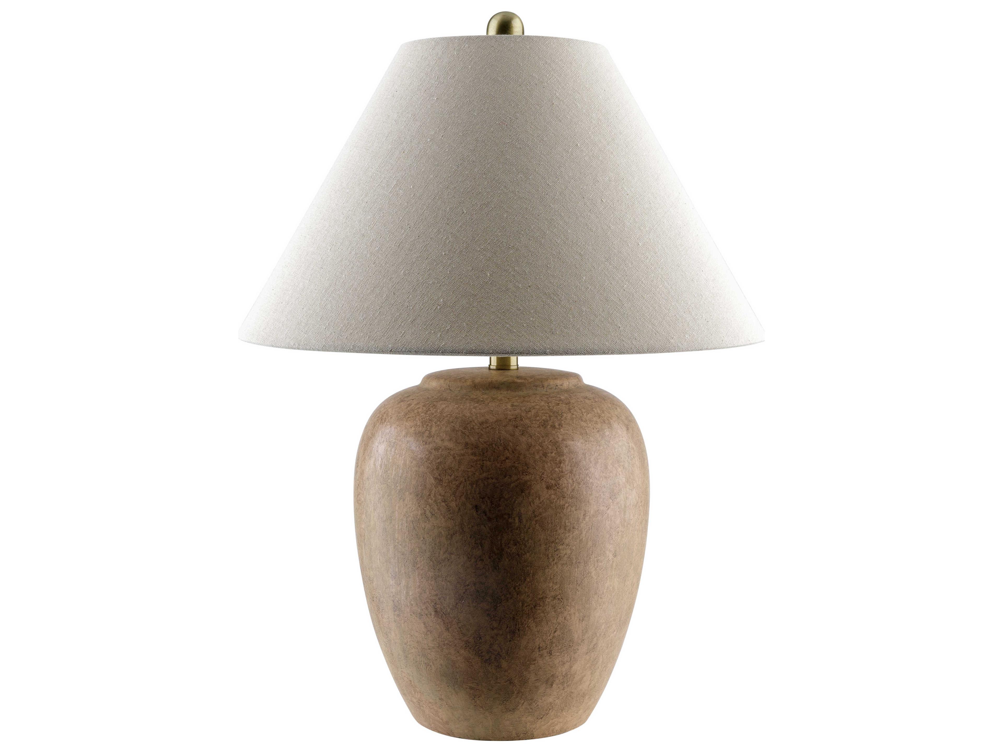 Turin Pink White Beige Linen Brown Table Lamp