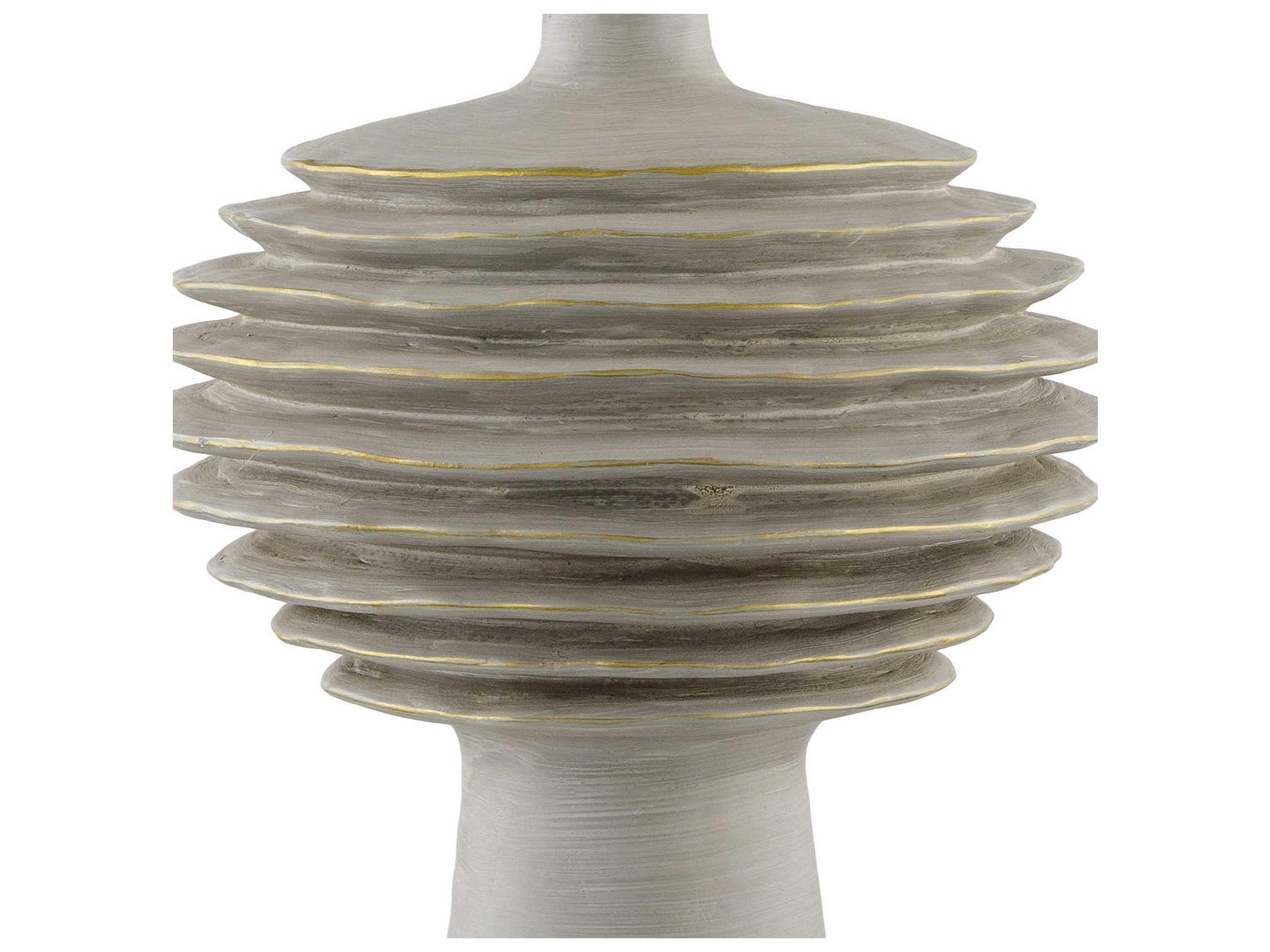 Surya Terra Strata Gray White Linen Buffet Lamp