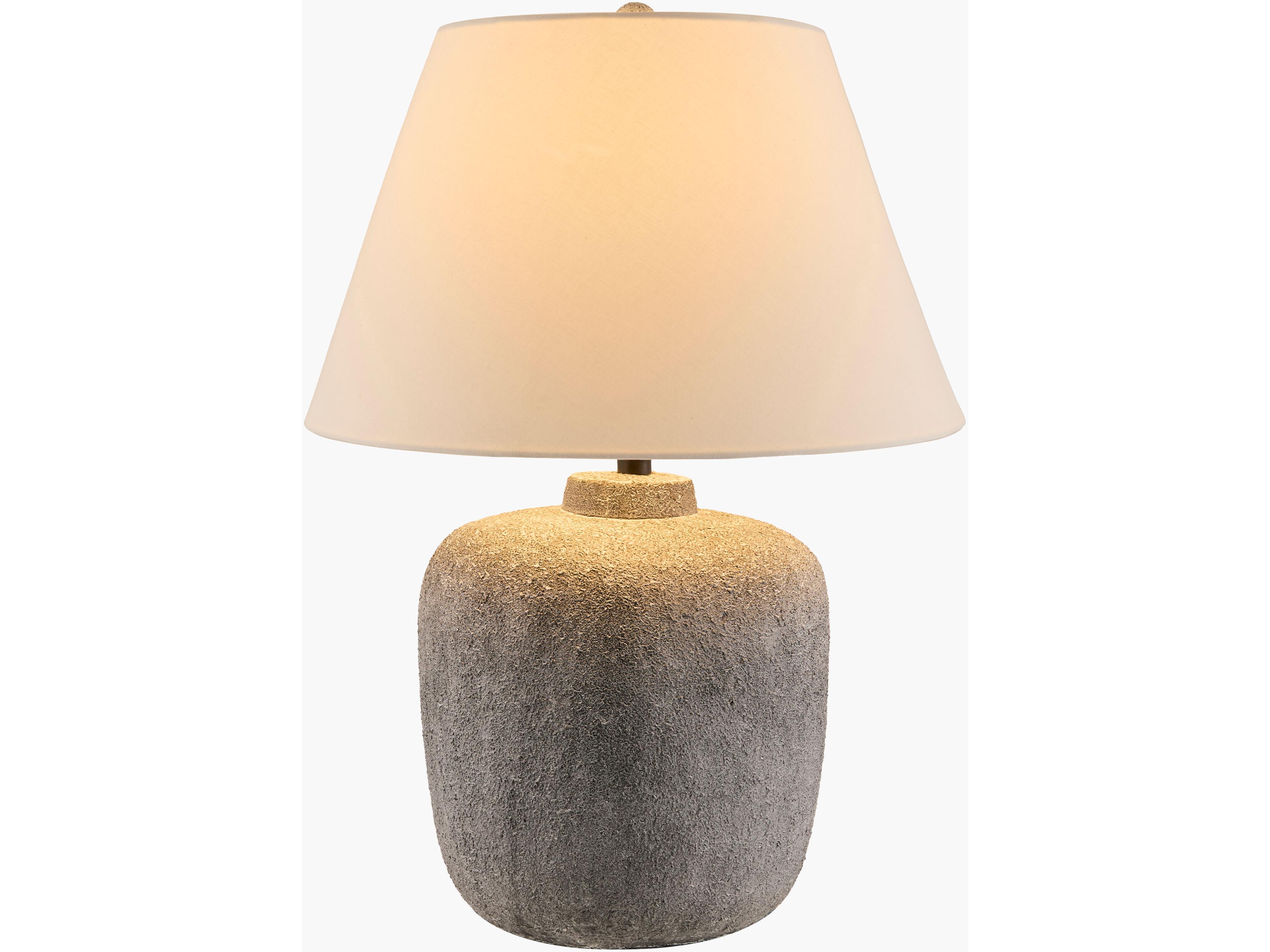 Surya Tovik White Cotton Gray Buffet Lamp