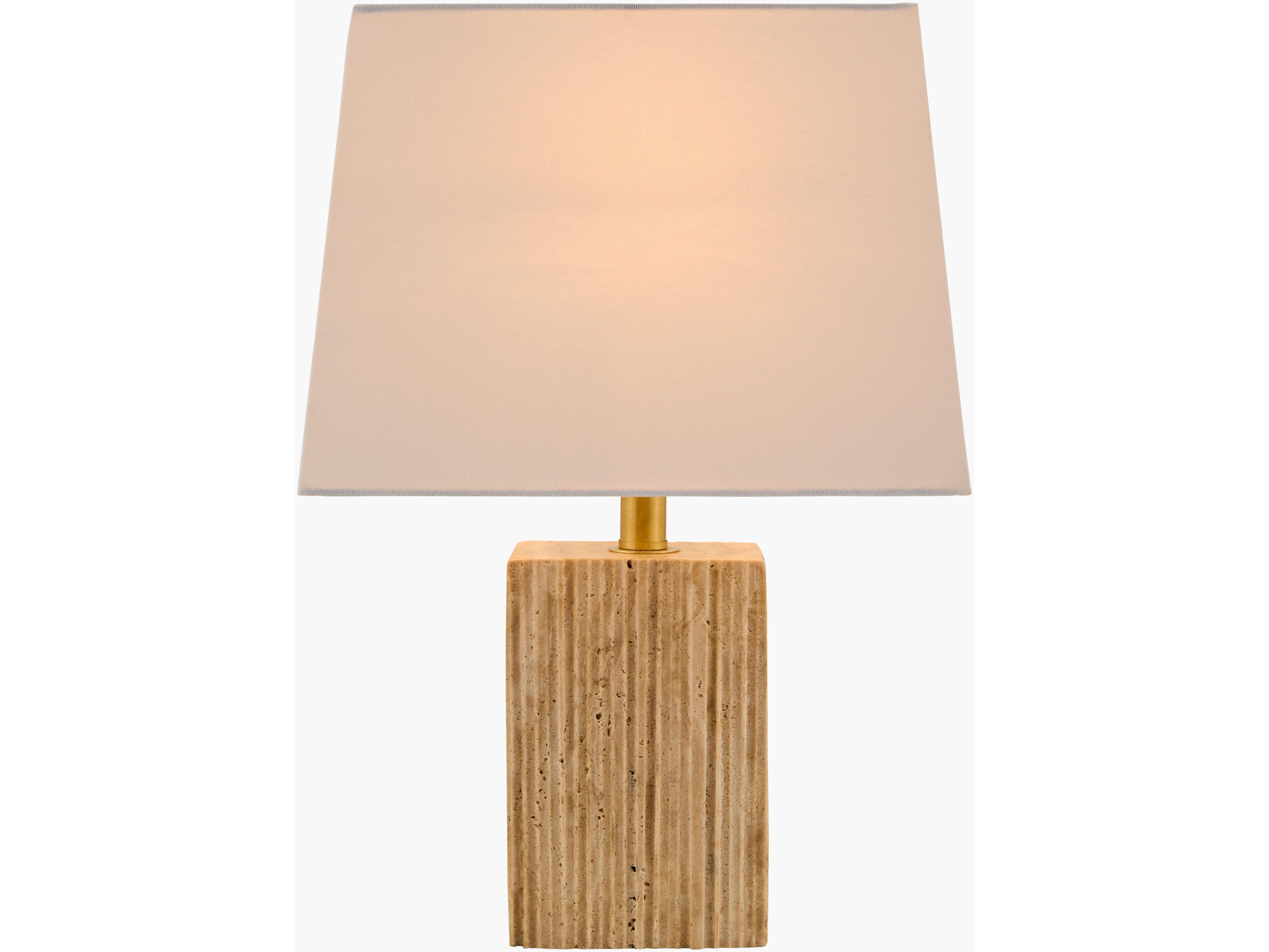 Surya Taboye Brown White Linen Table Lamp