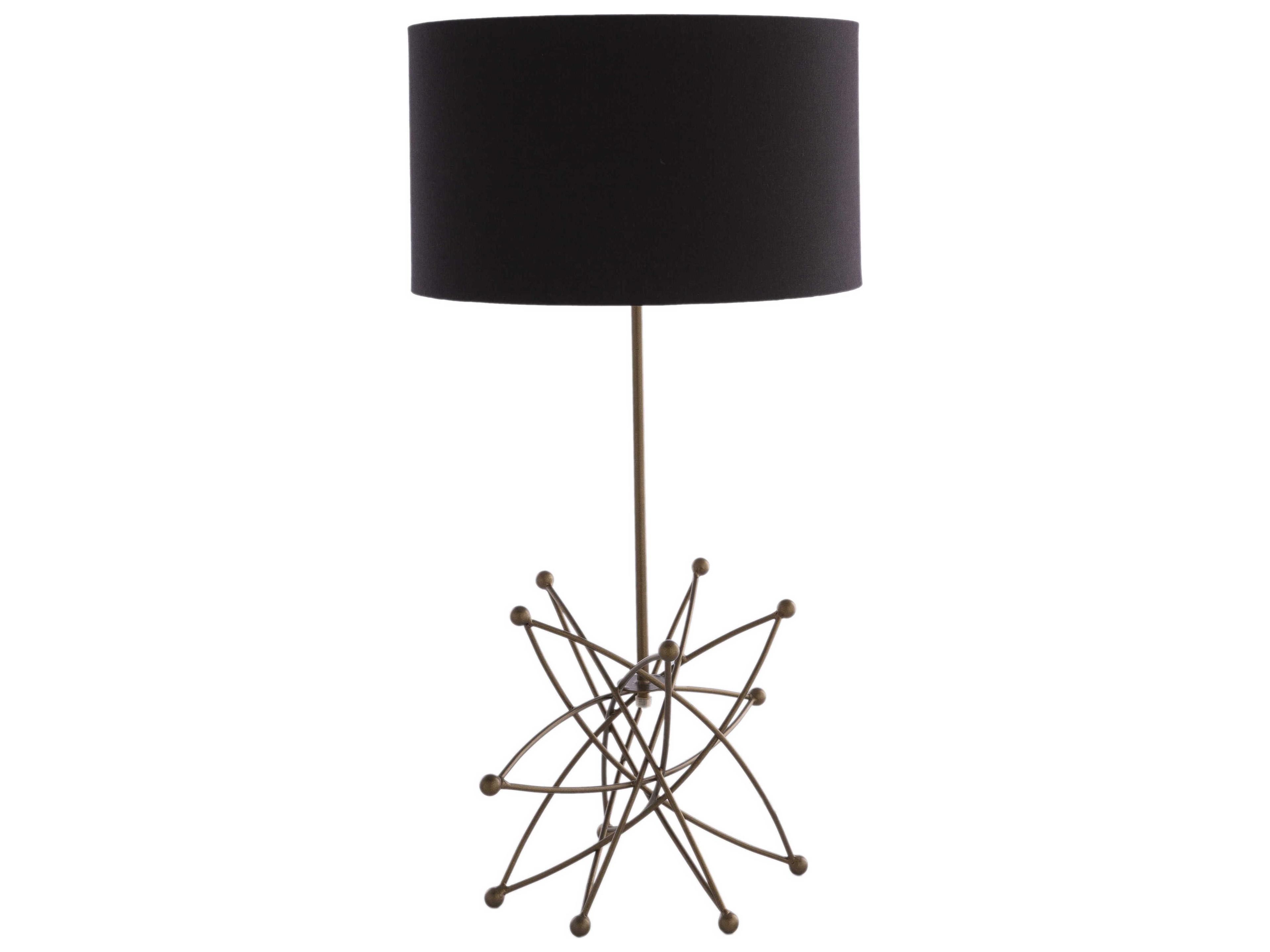 Bud Metallic Brass Black Cotton Buffet Lamp