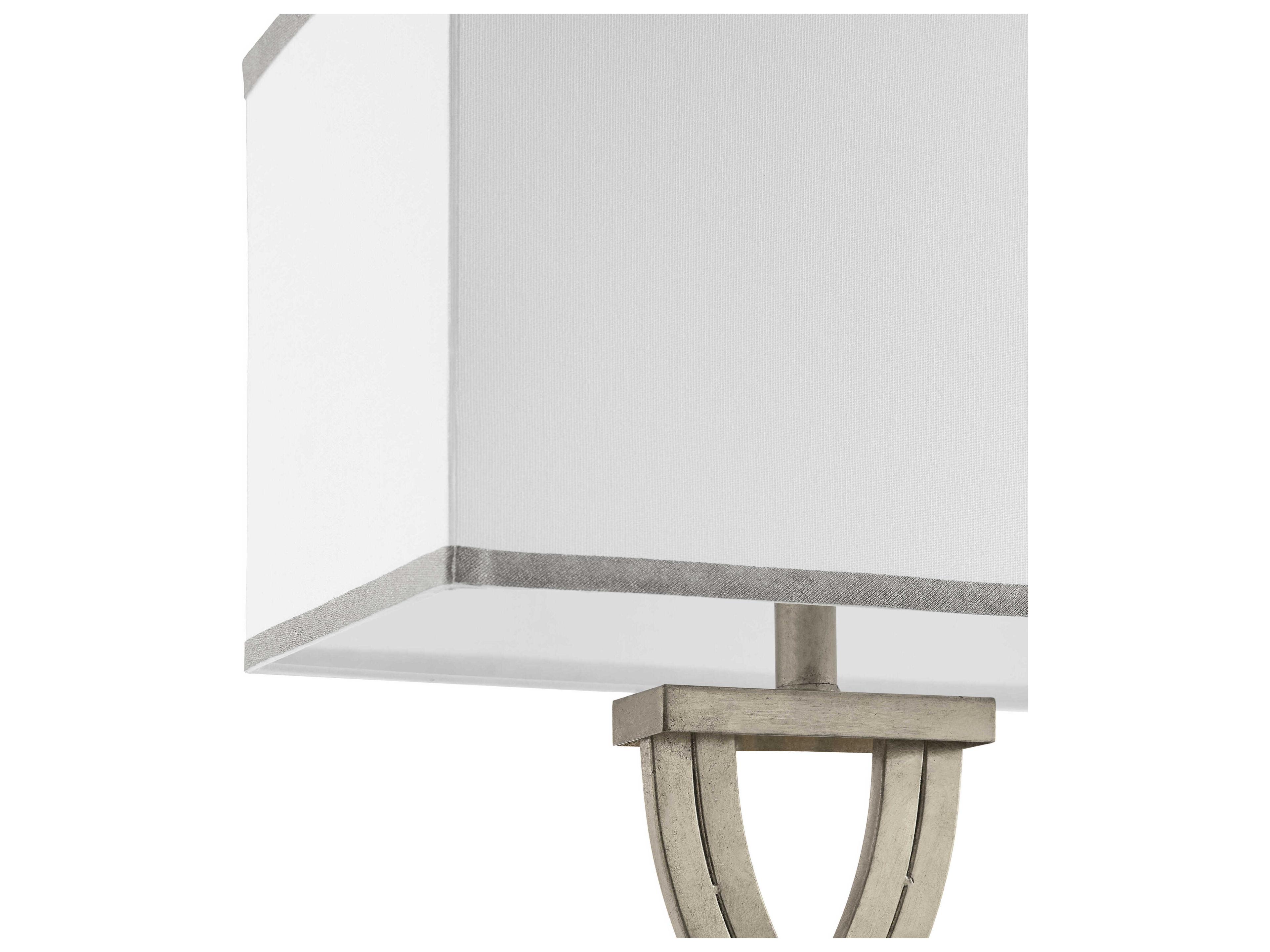 Surya Uhabis Metallic Silver White Linen Buffet Lamp