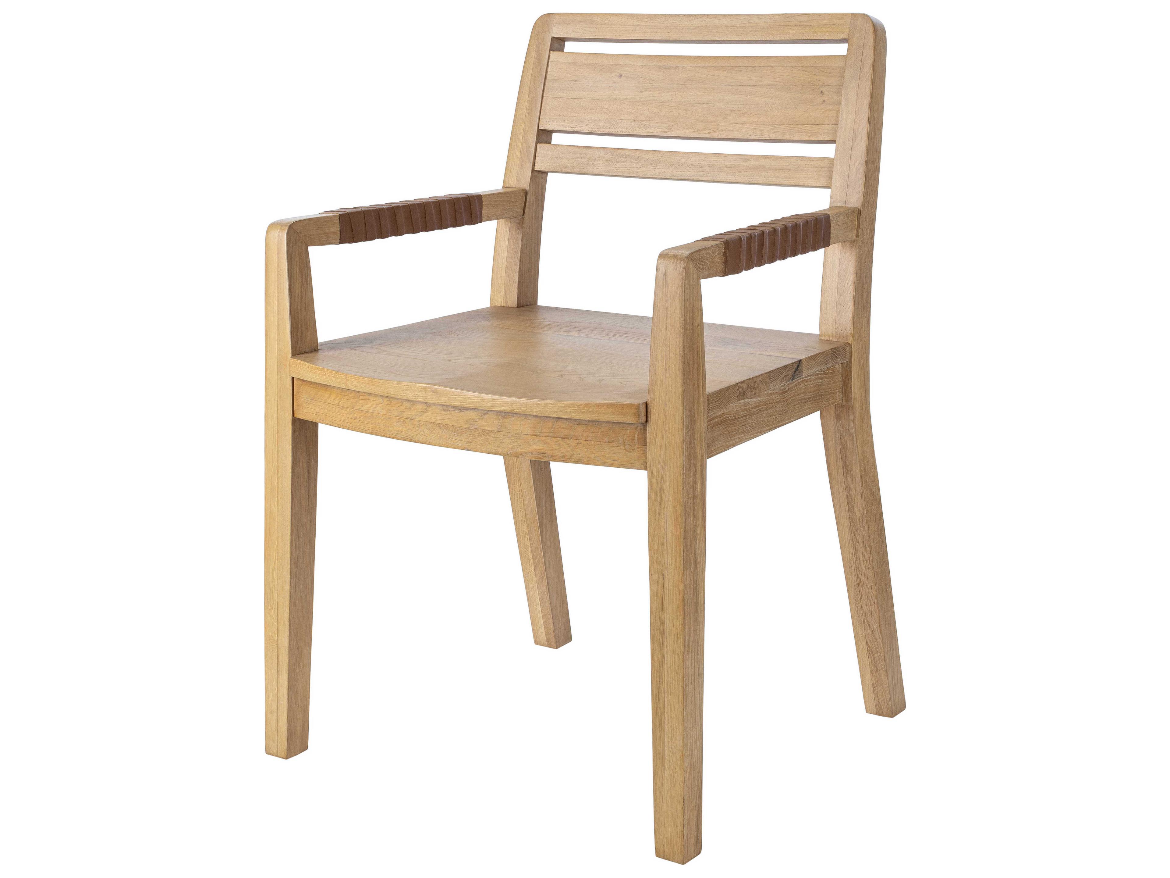 Uintah Oak Wood Brown Arm Dining Chair