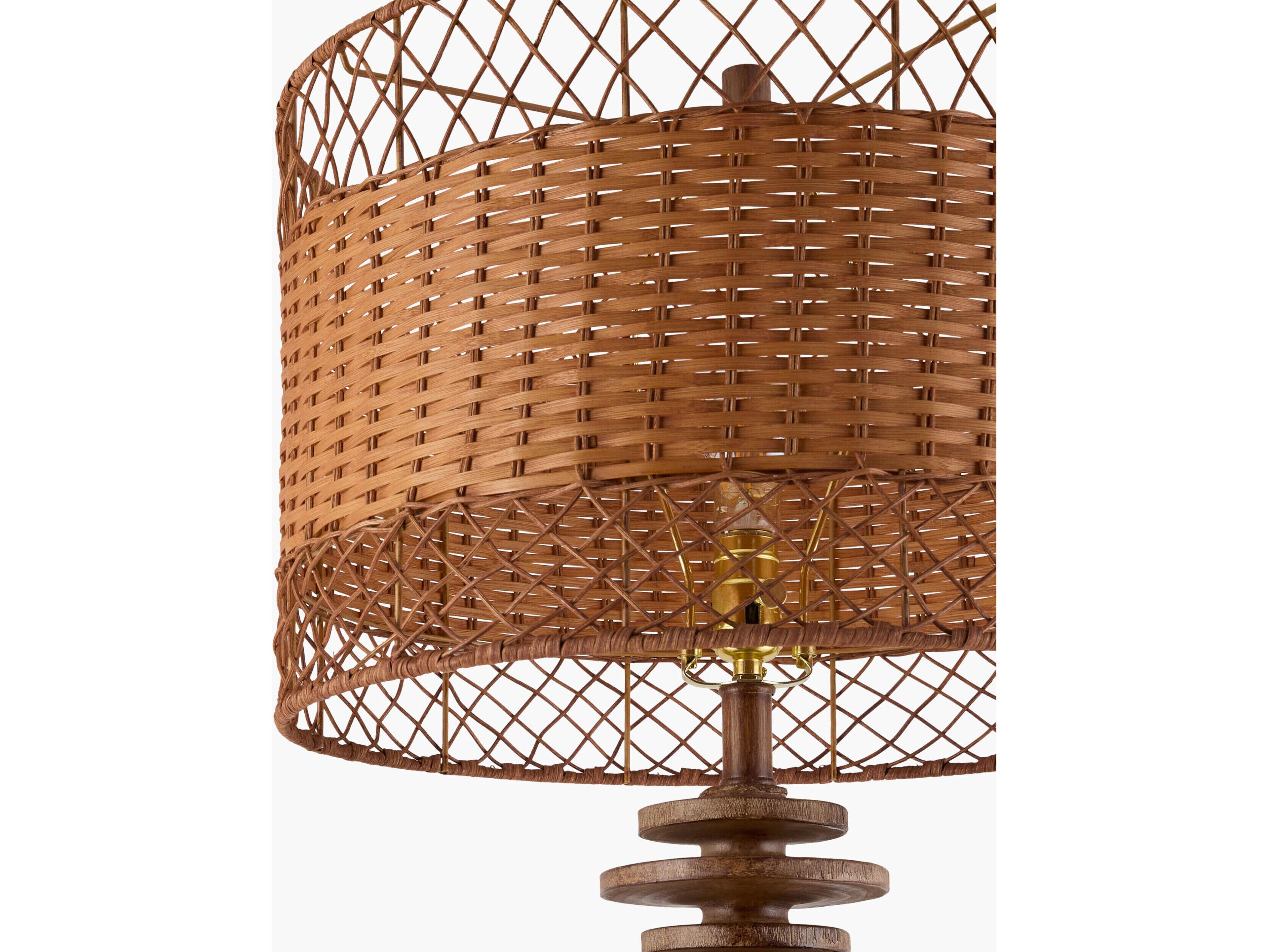 Surya Ukwi Brown Seagrass Floor Lamp