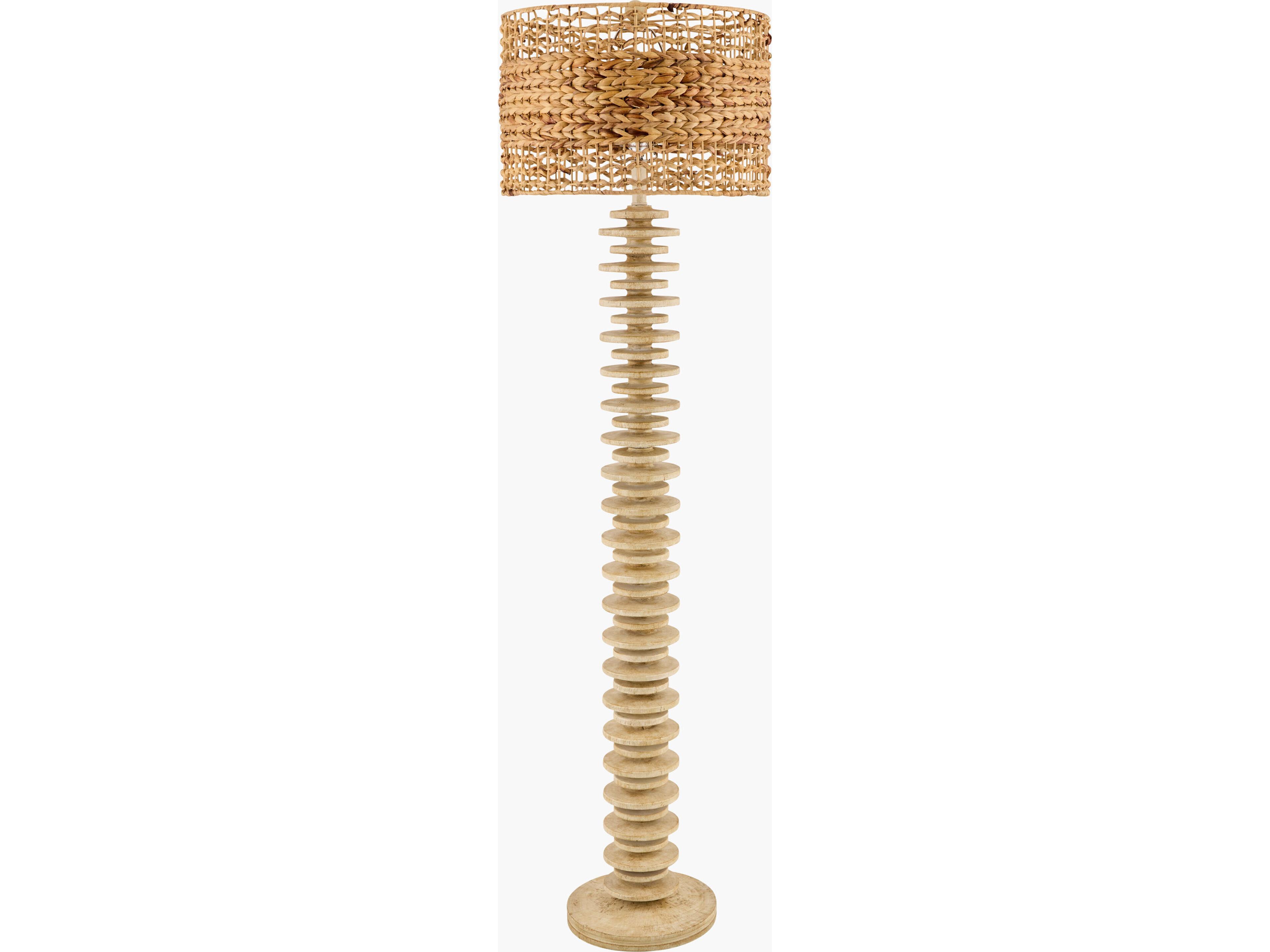 Ukwi Beige Brown Seagrass Floor Lamp
