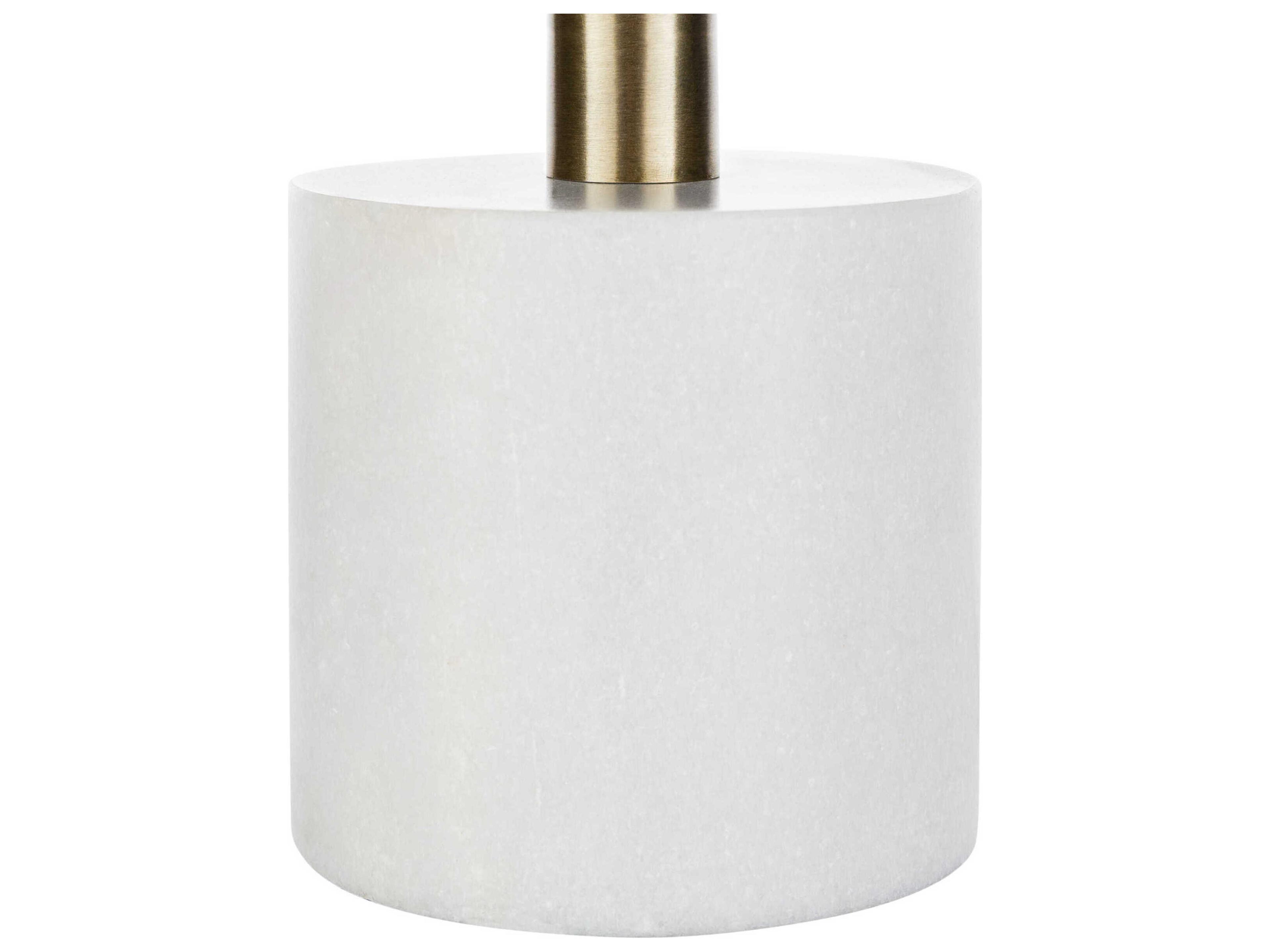 Surya Una Metallic Brass White Glass Table Lamp