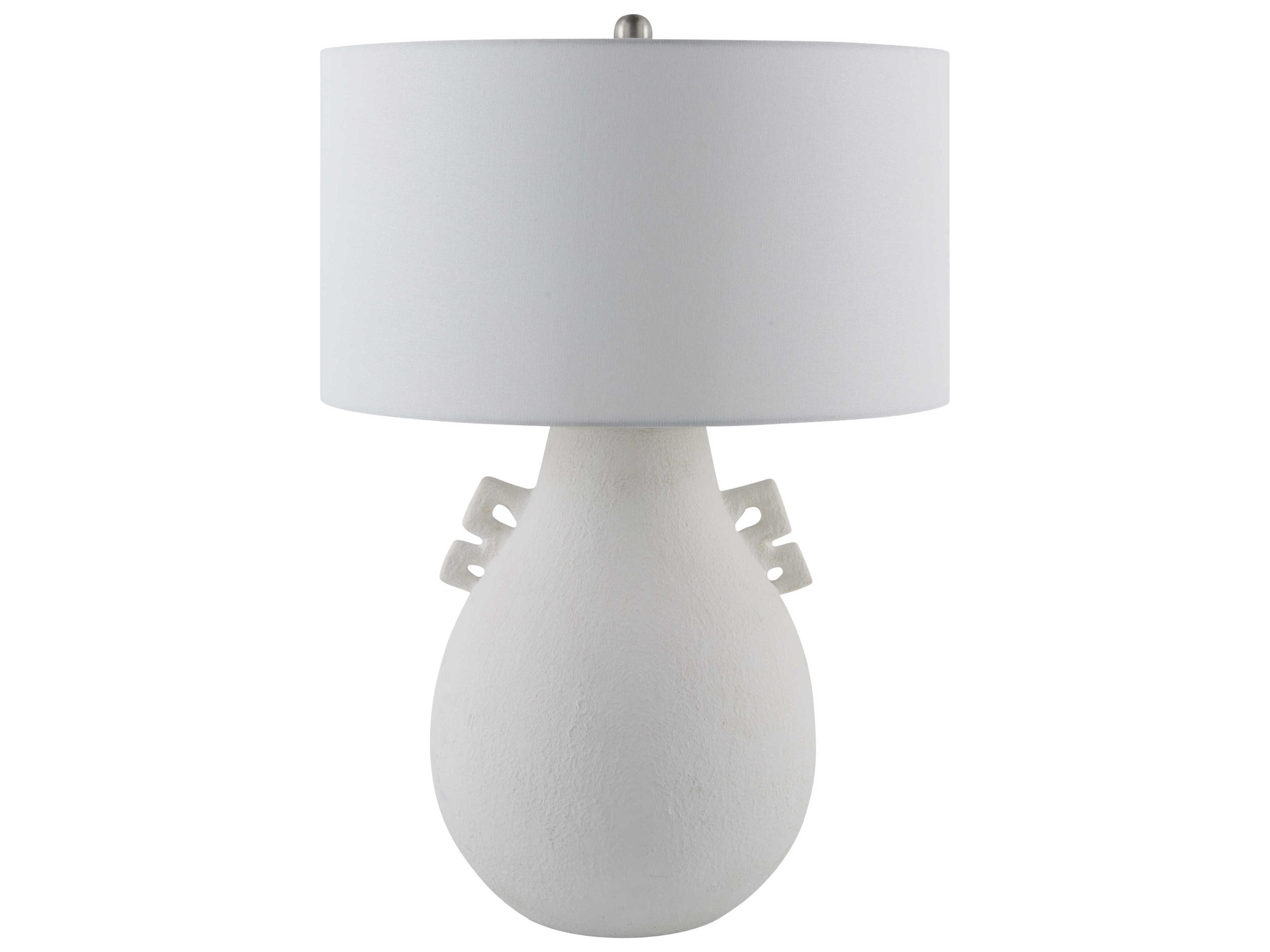 Surya Ussel White Cream Linen Buffet Lamp