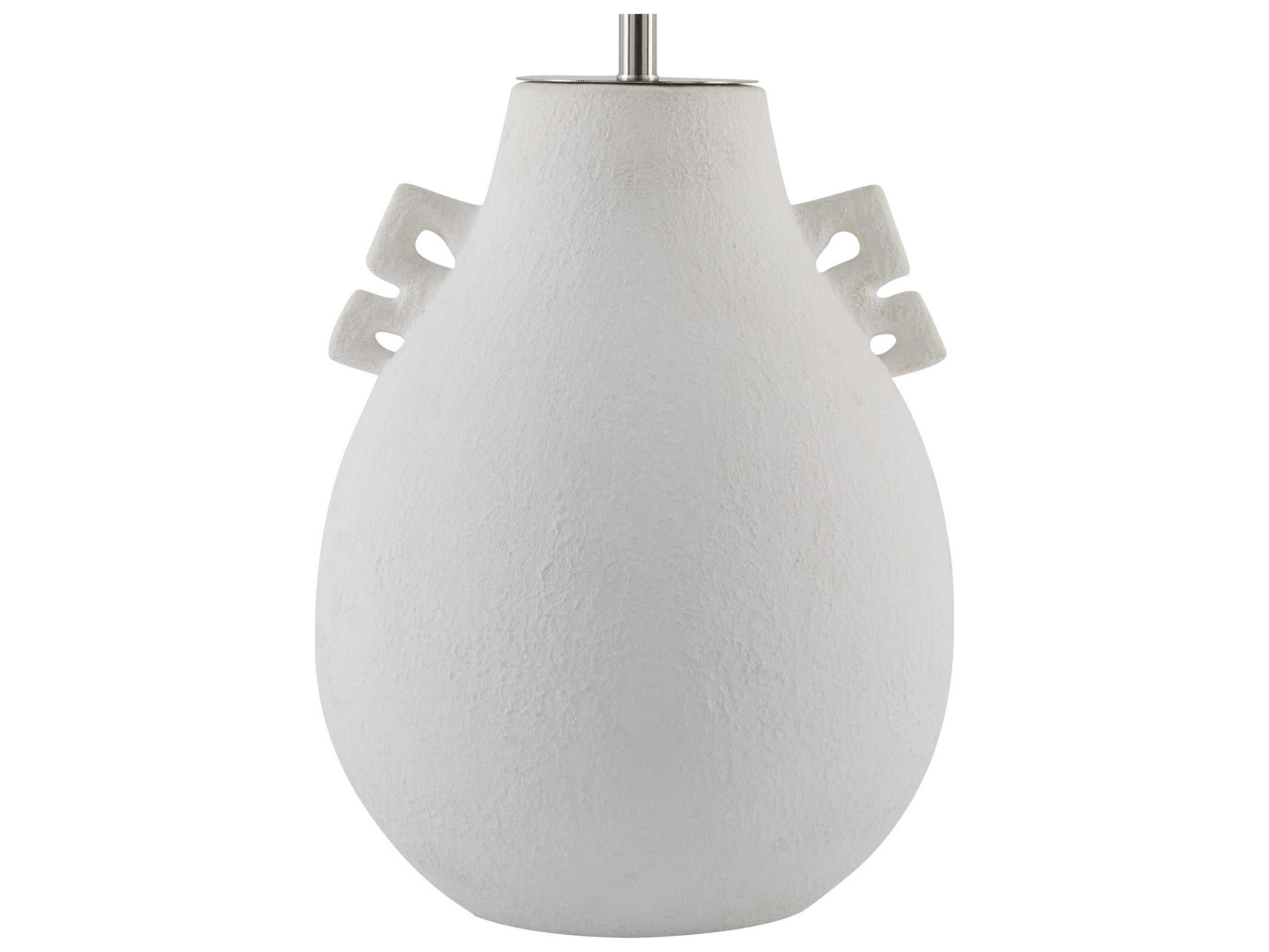 Surya Ussel White Cream Linen Buffet Lamp