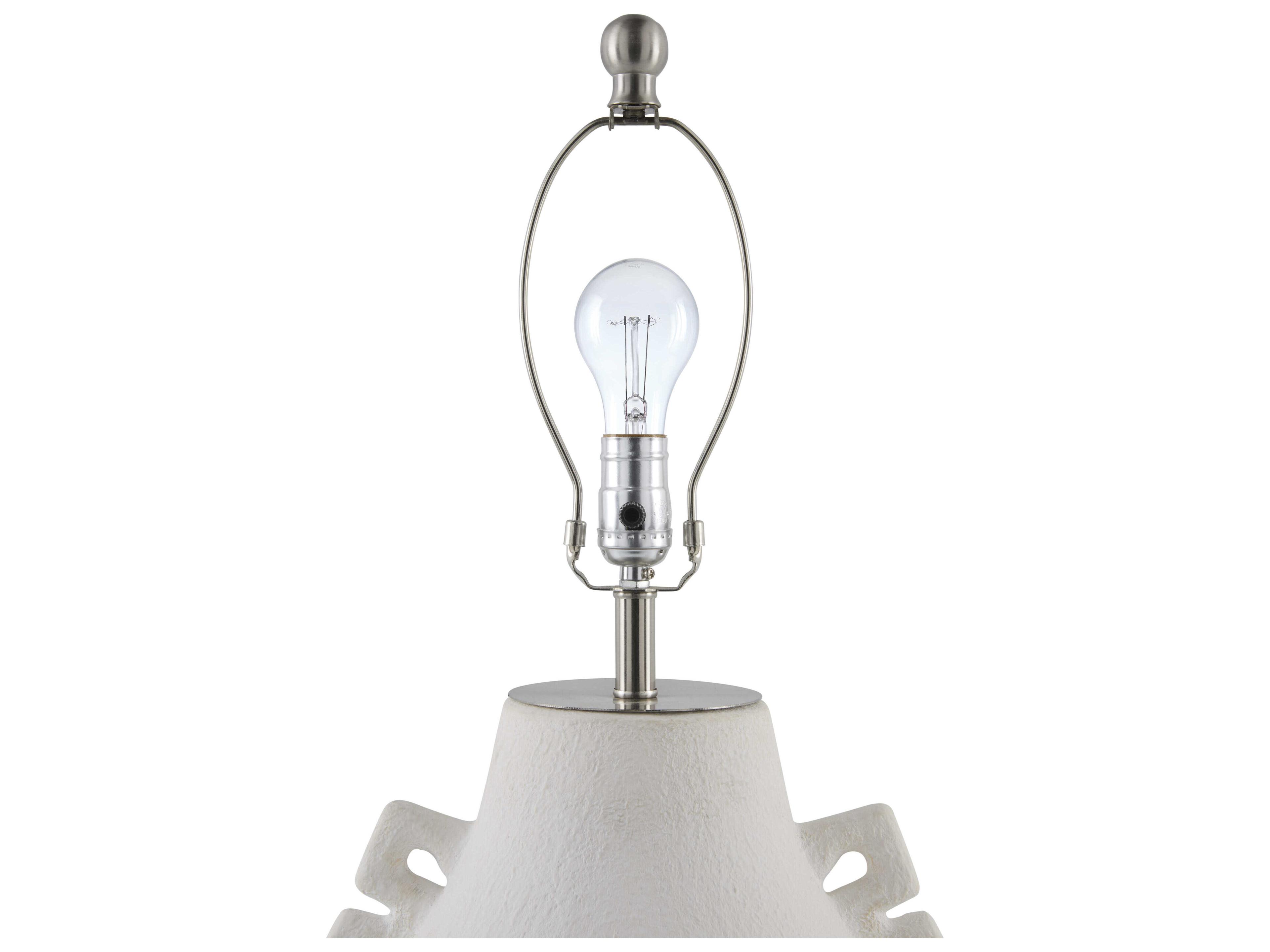 Surya Ussel White Cream Linen Buffet Lamp