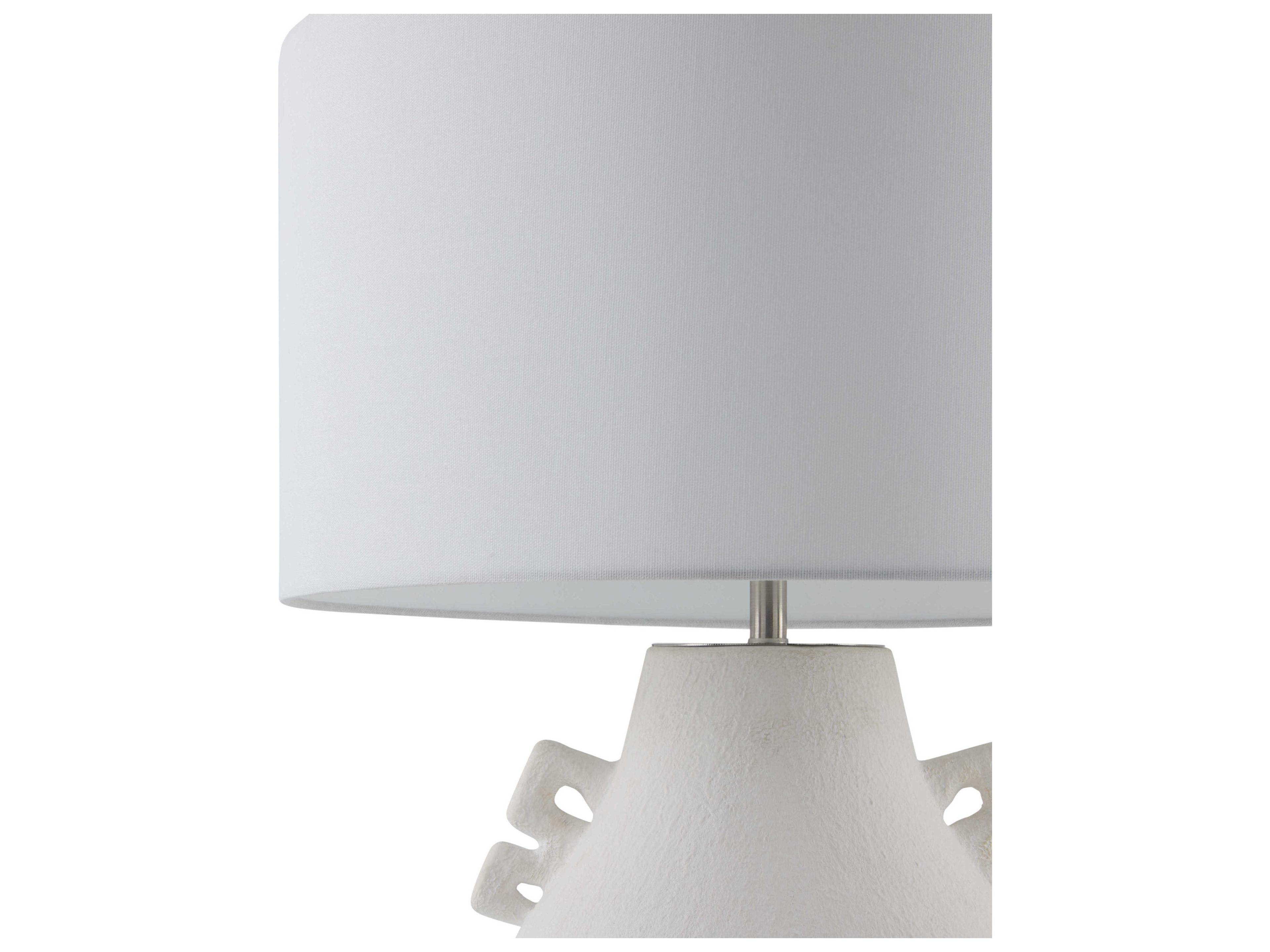 Surya Ussel White Cream Linen Buffet Lamp
