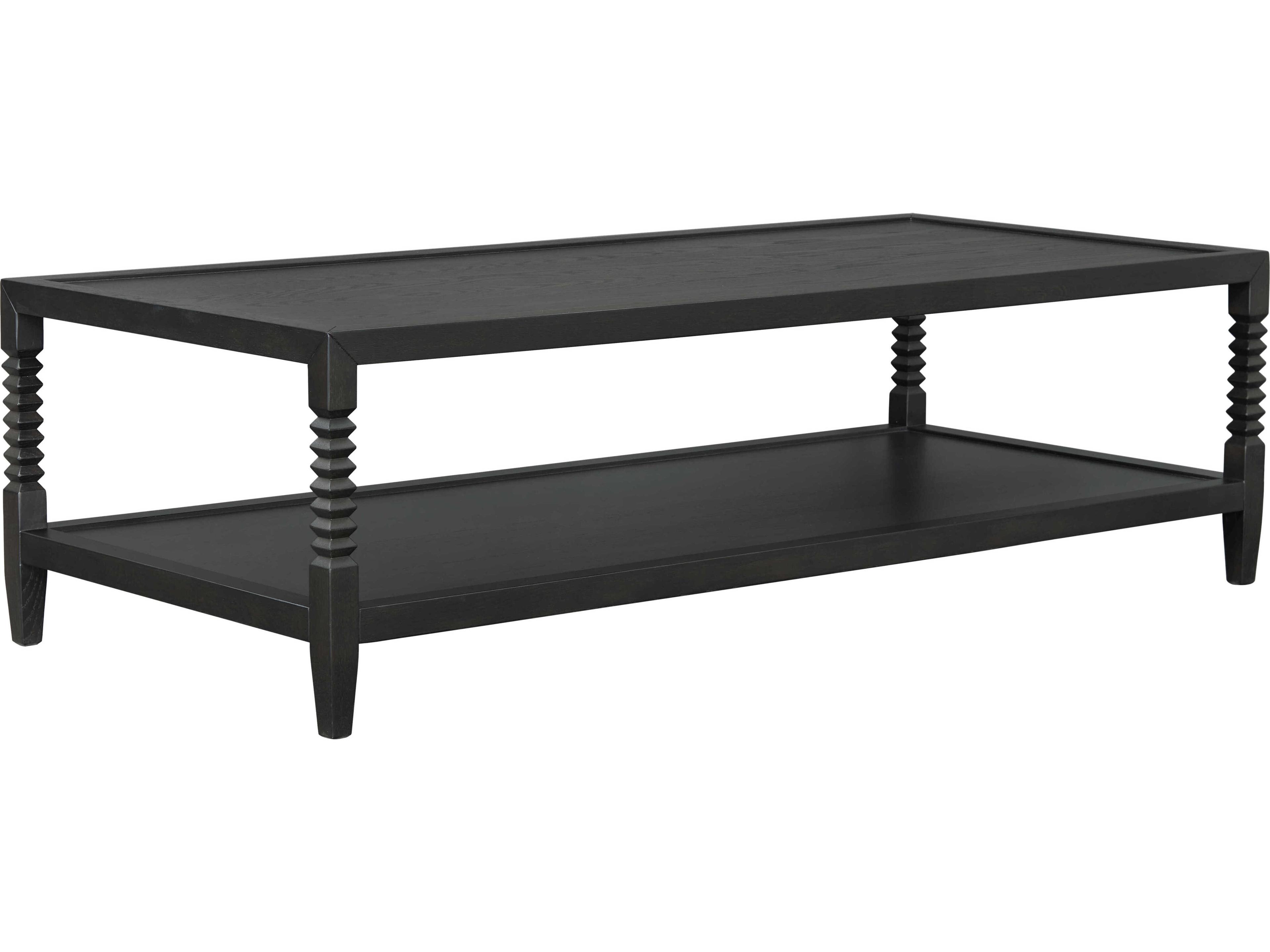 Vansaar Rectangular Wood Black Coffee Table