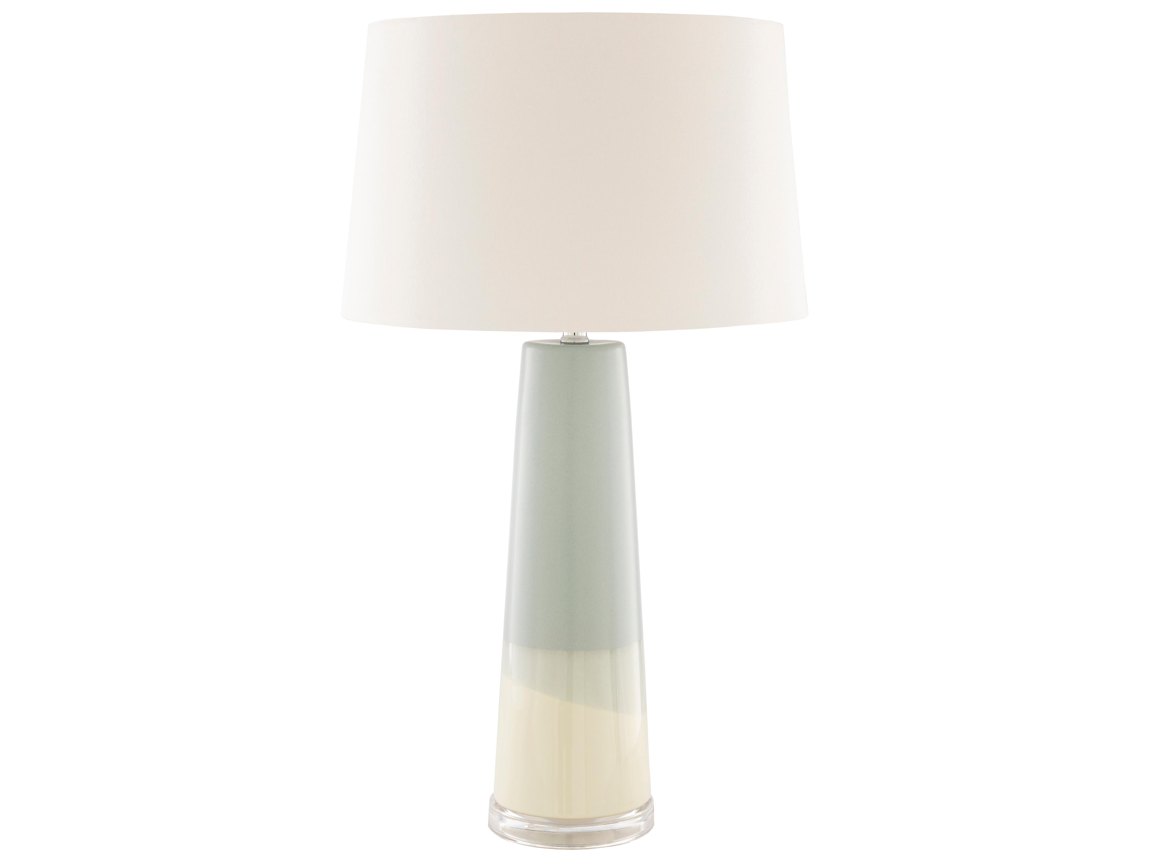 Vaughn Pale Blue Cream White Linen Buffet Lamp