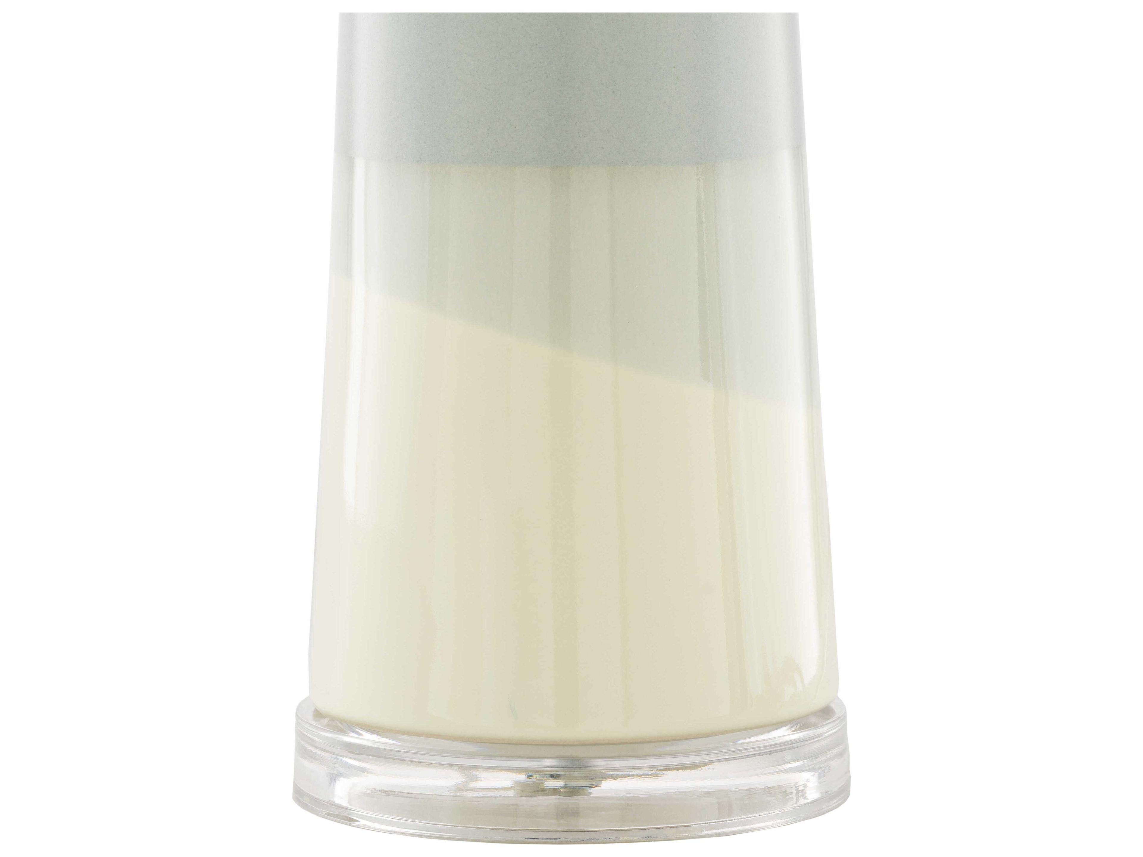 Surya Vaughn Pale Blue Cream White Linen Buffet Lamp