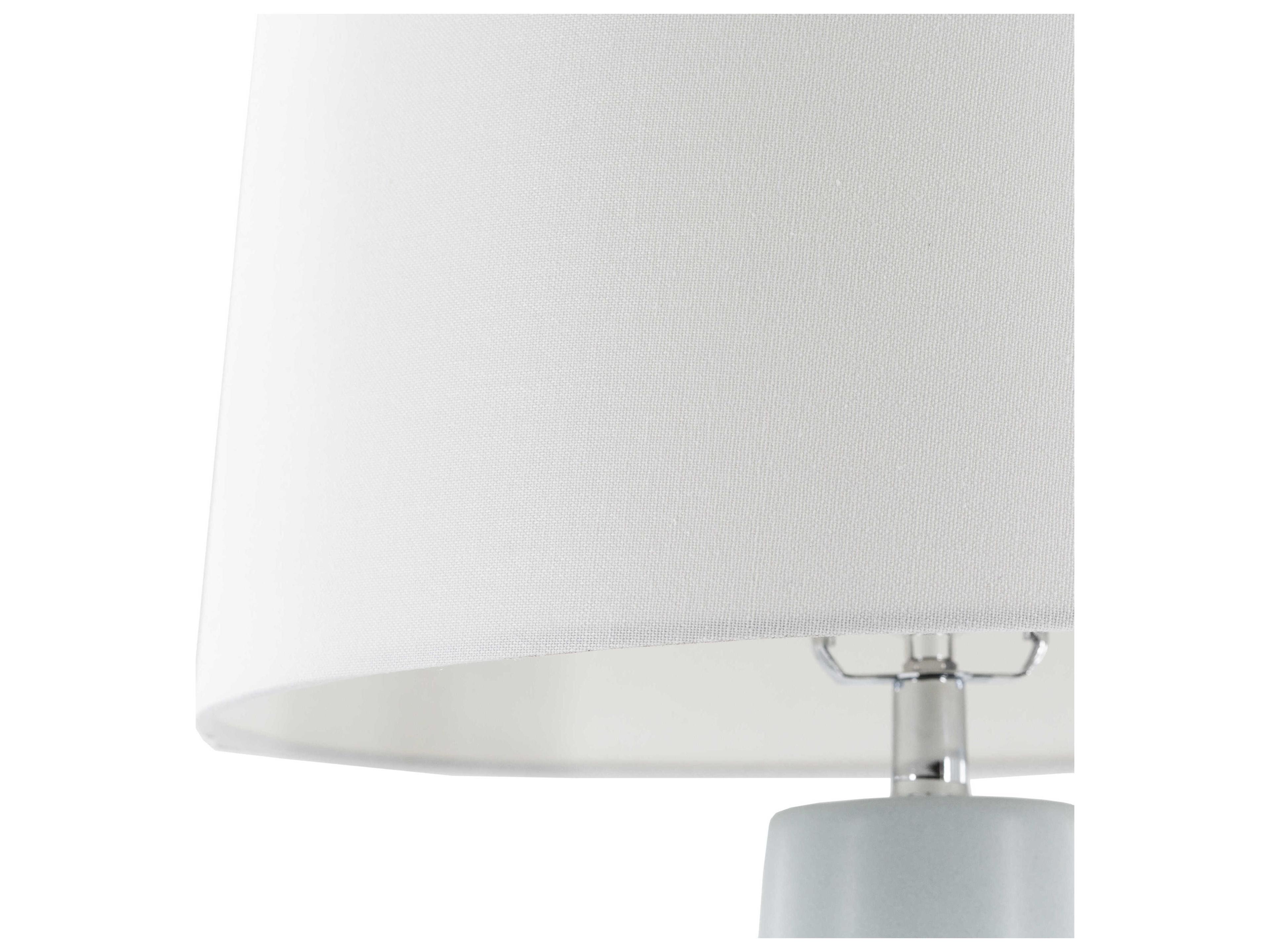 Surya Vaughn Pale Blue Cream White Linen Buffet Lamp