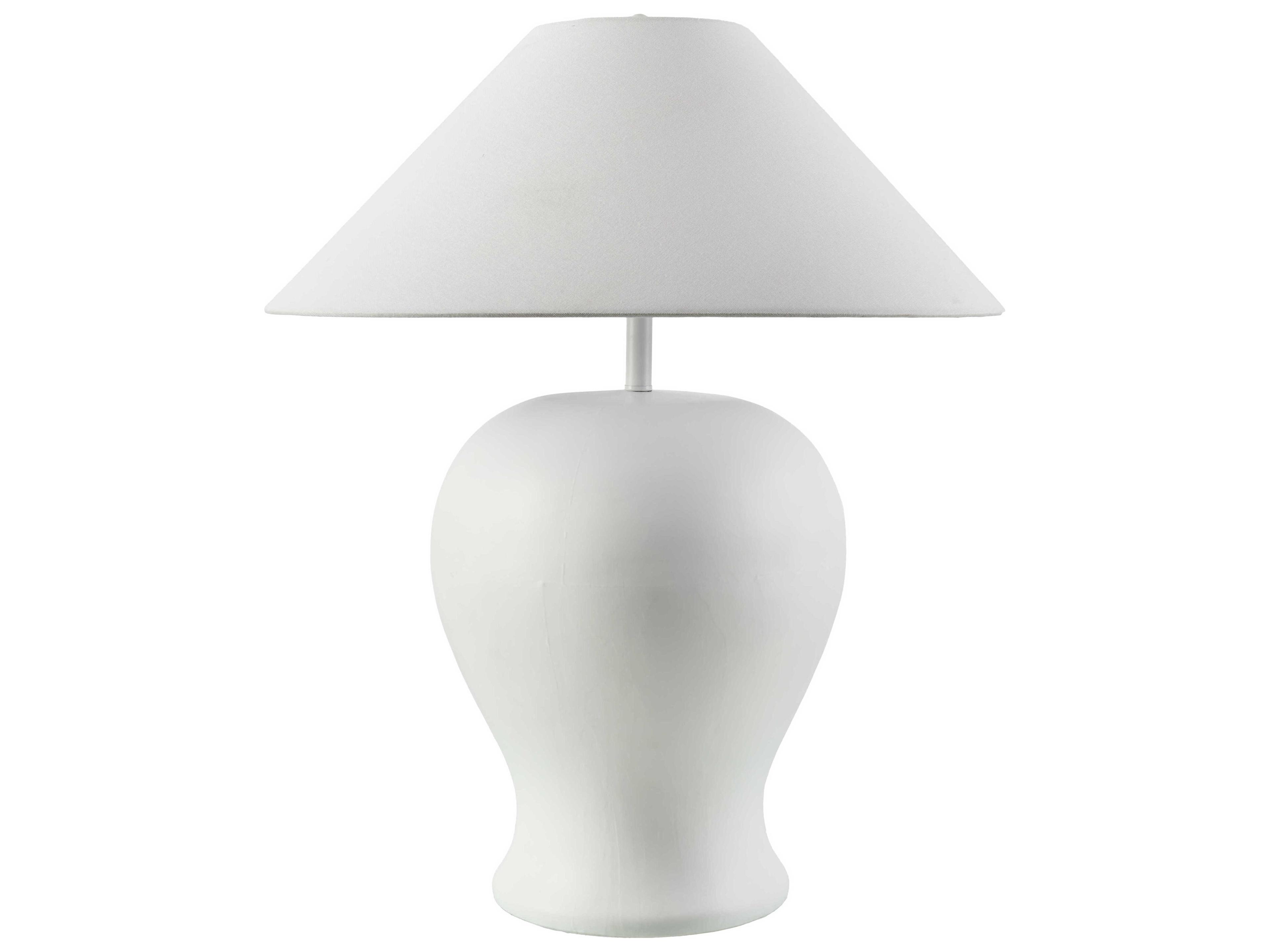 Velas White Linen Buffet Lamp