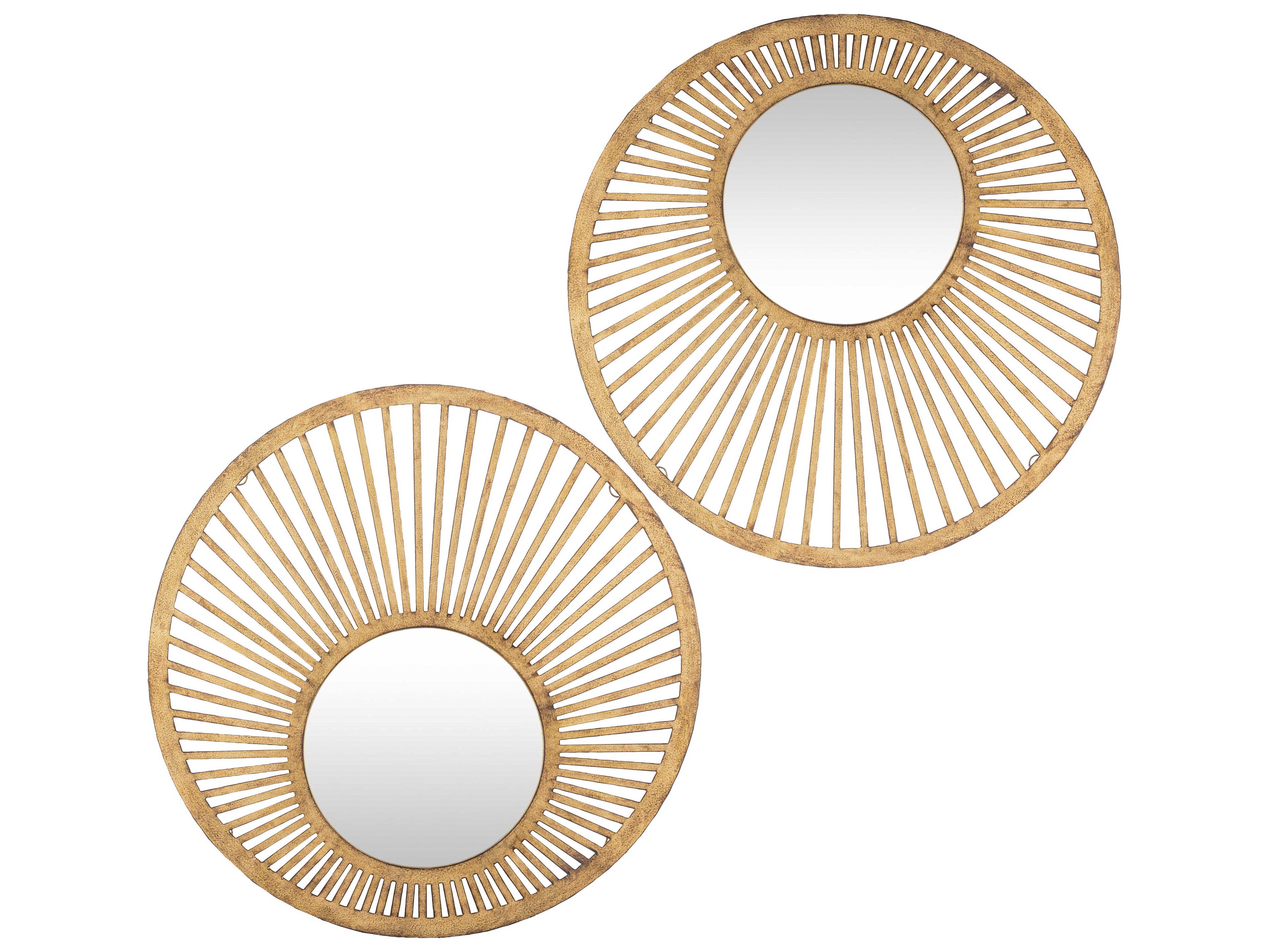Vision Gold Round Wall Mirror Set of 2