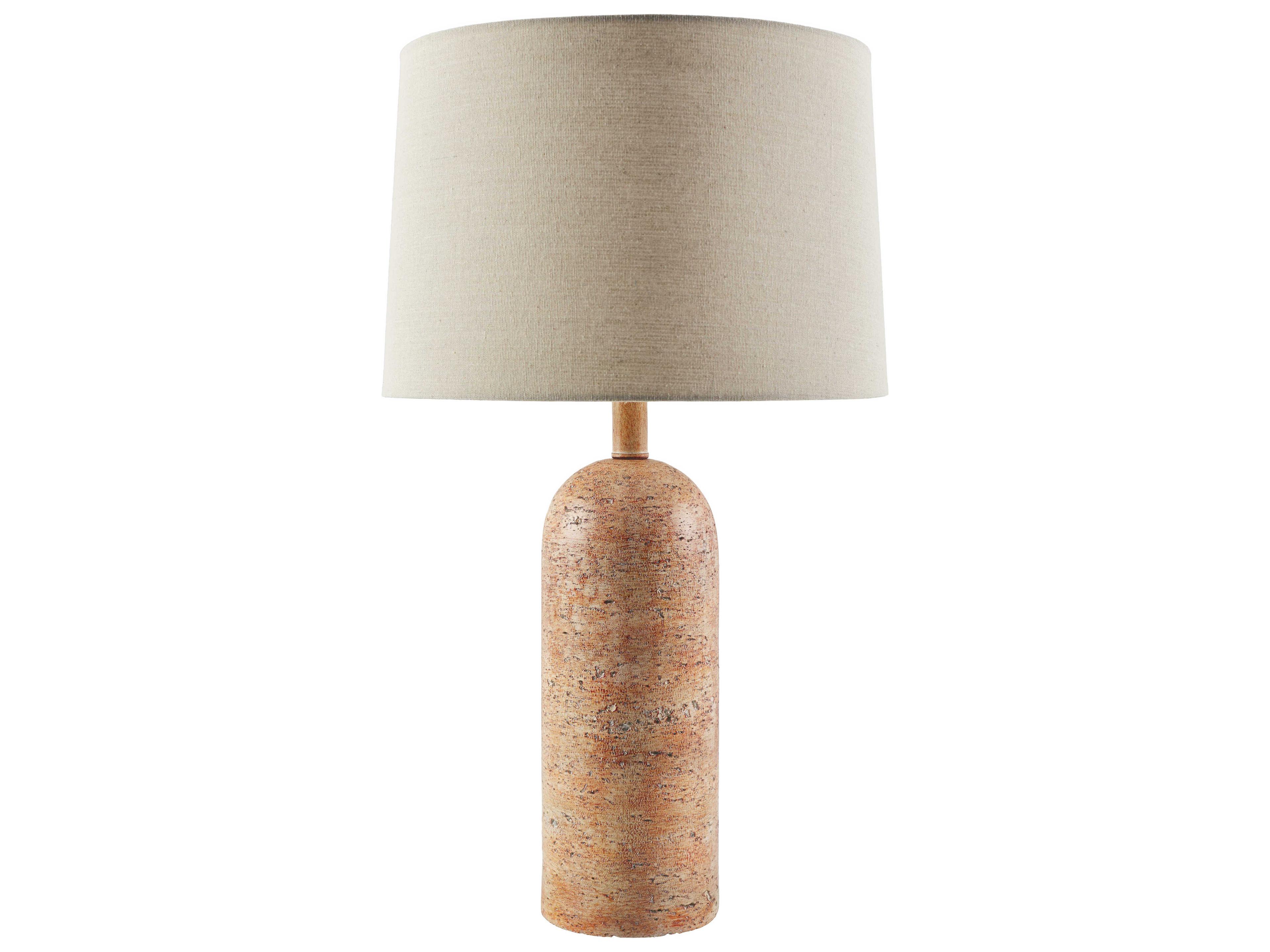 Valle Red Wheat Linen Brown Buffet Lamp