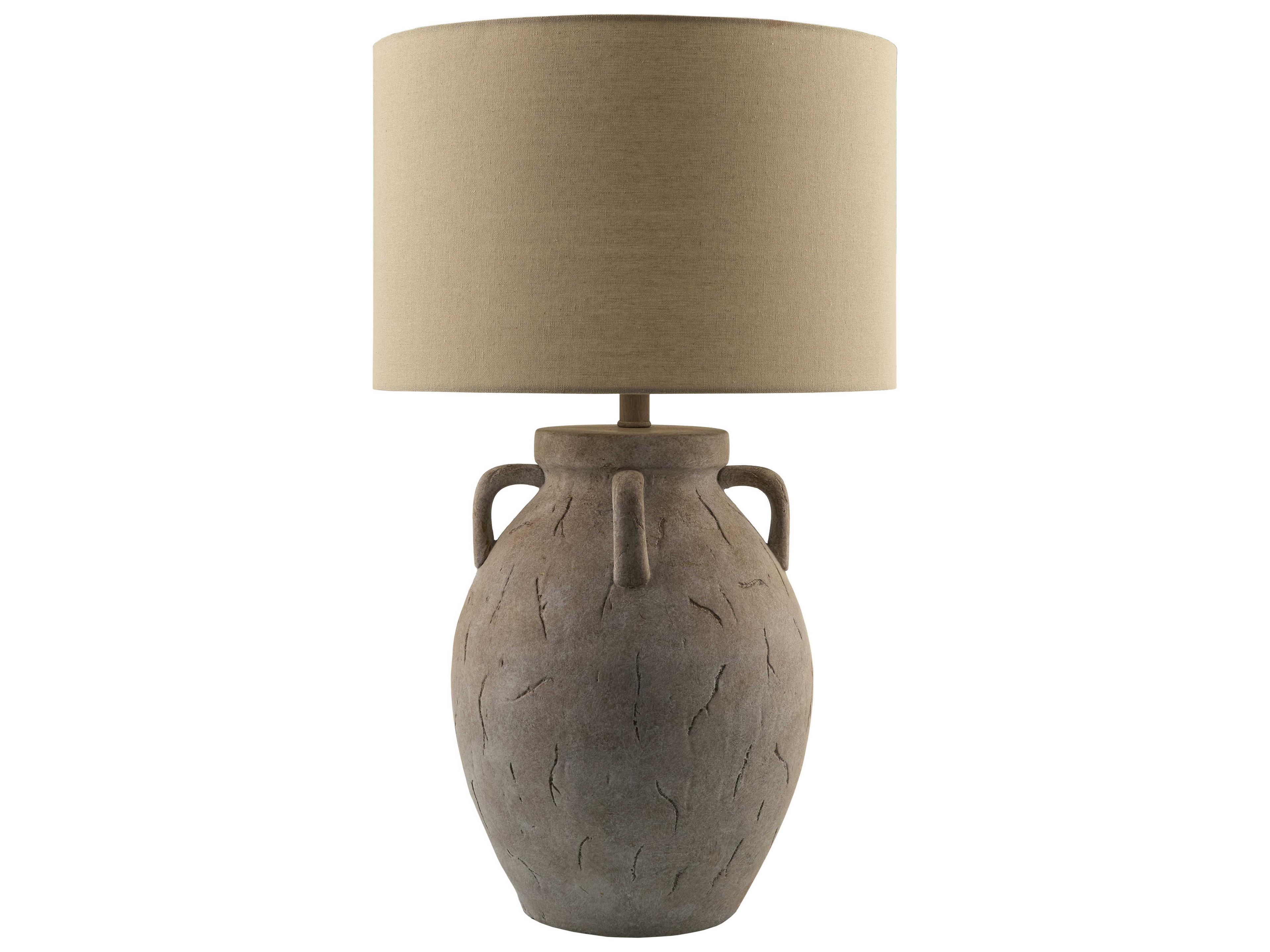 Valmont Gray Wheat Linen Buffet Lamp