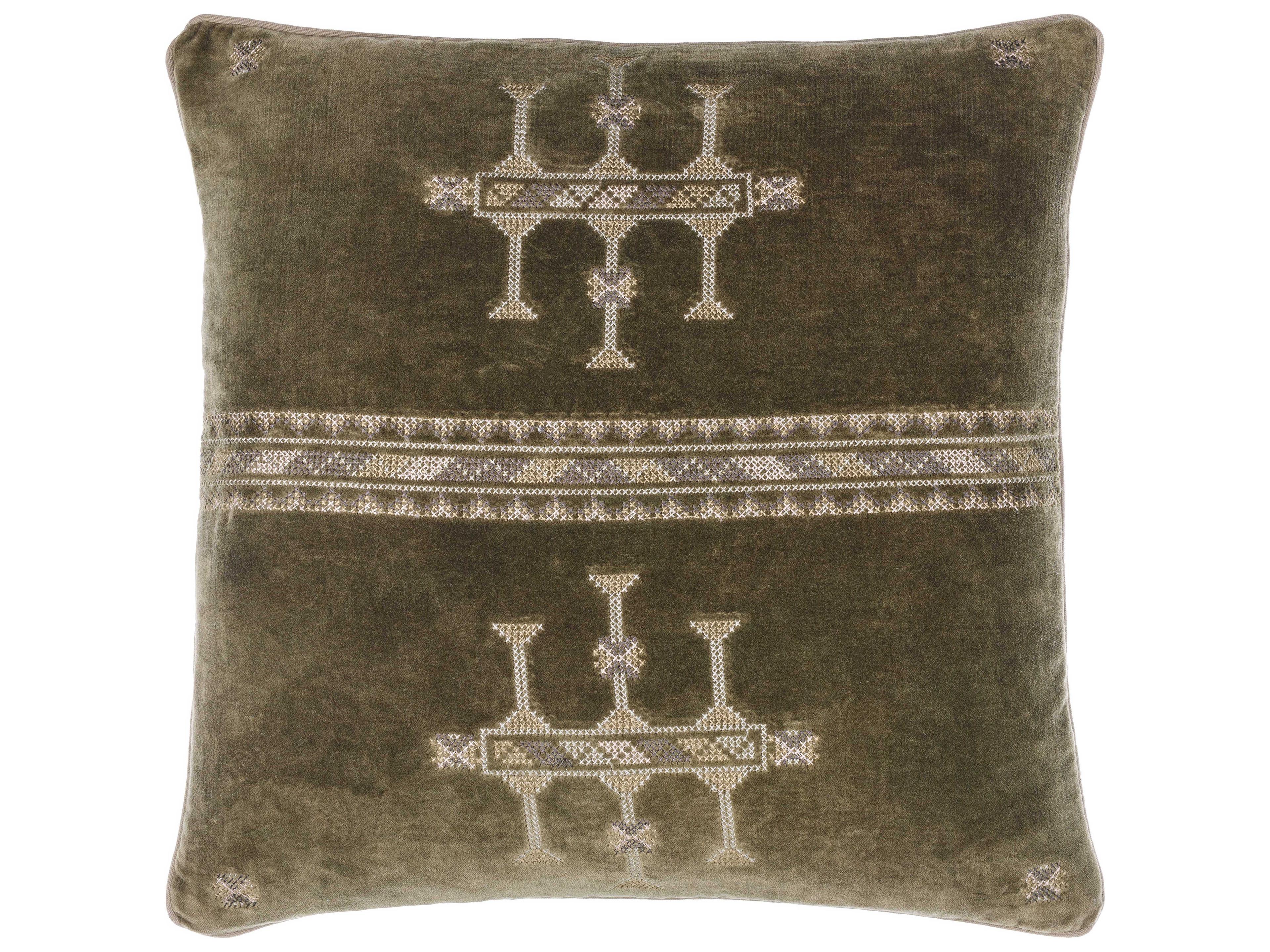 Velour Olive Green Pillow