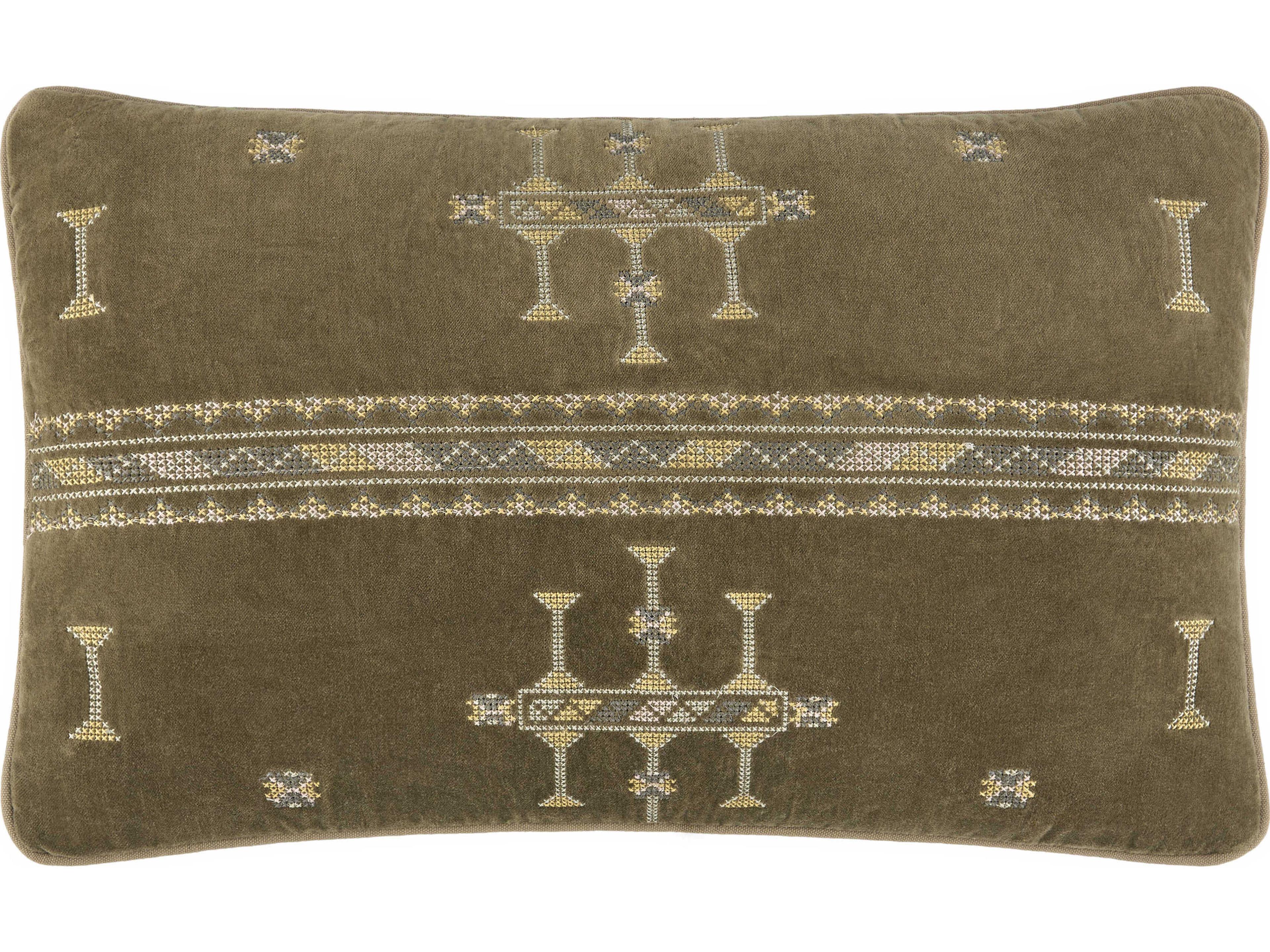 Surya Velour Olive Green Pillow