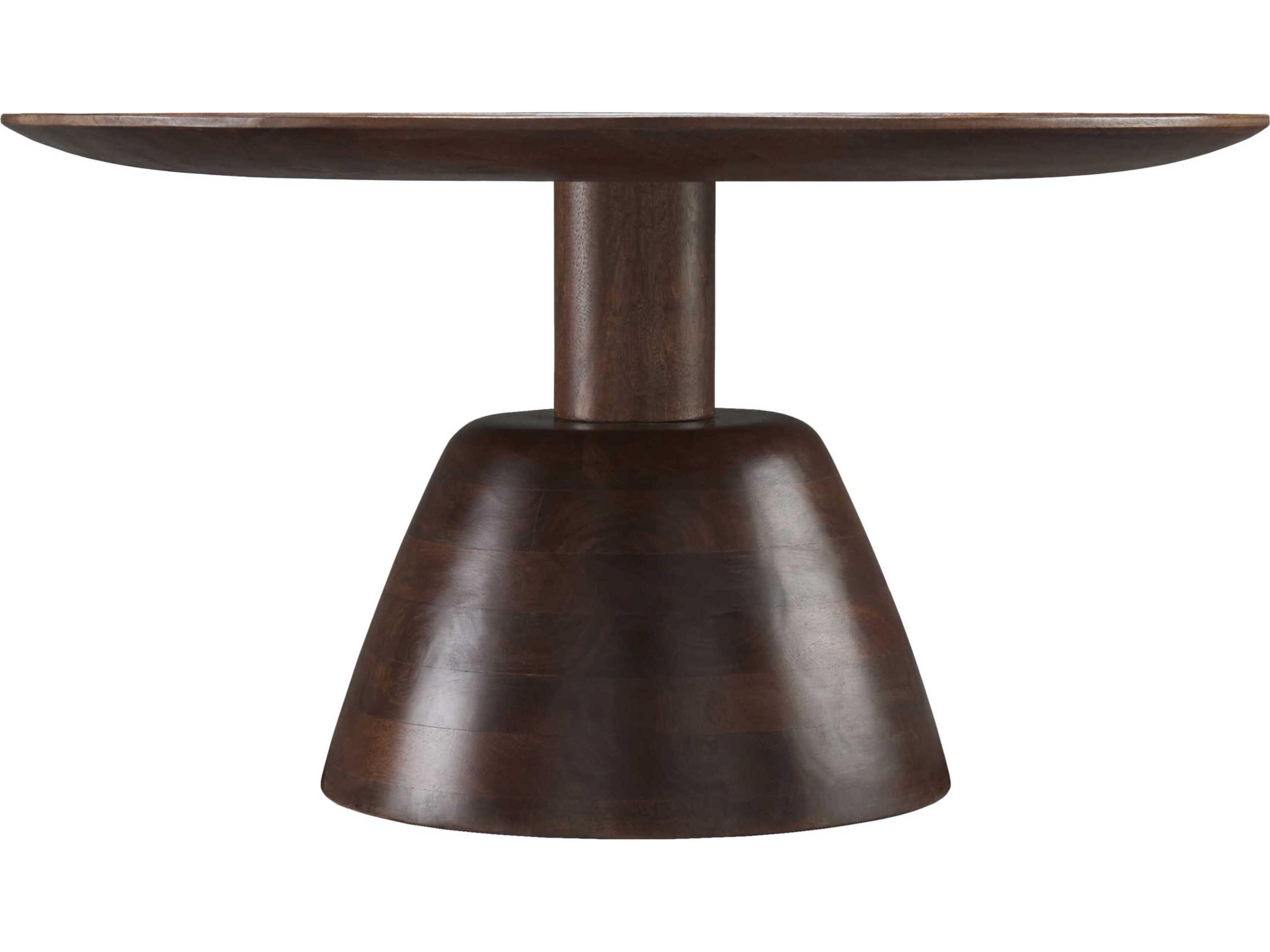 Surya Maeve Round Wood Dark Brown Coffee Table