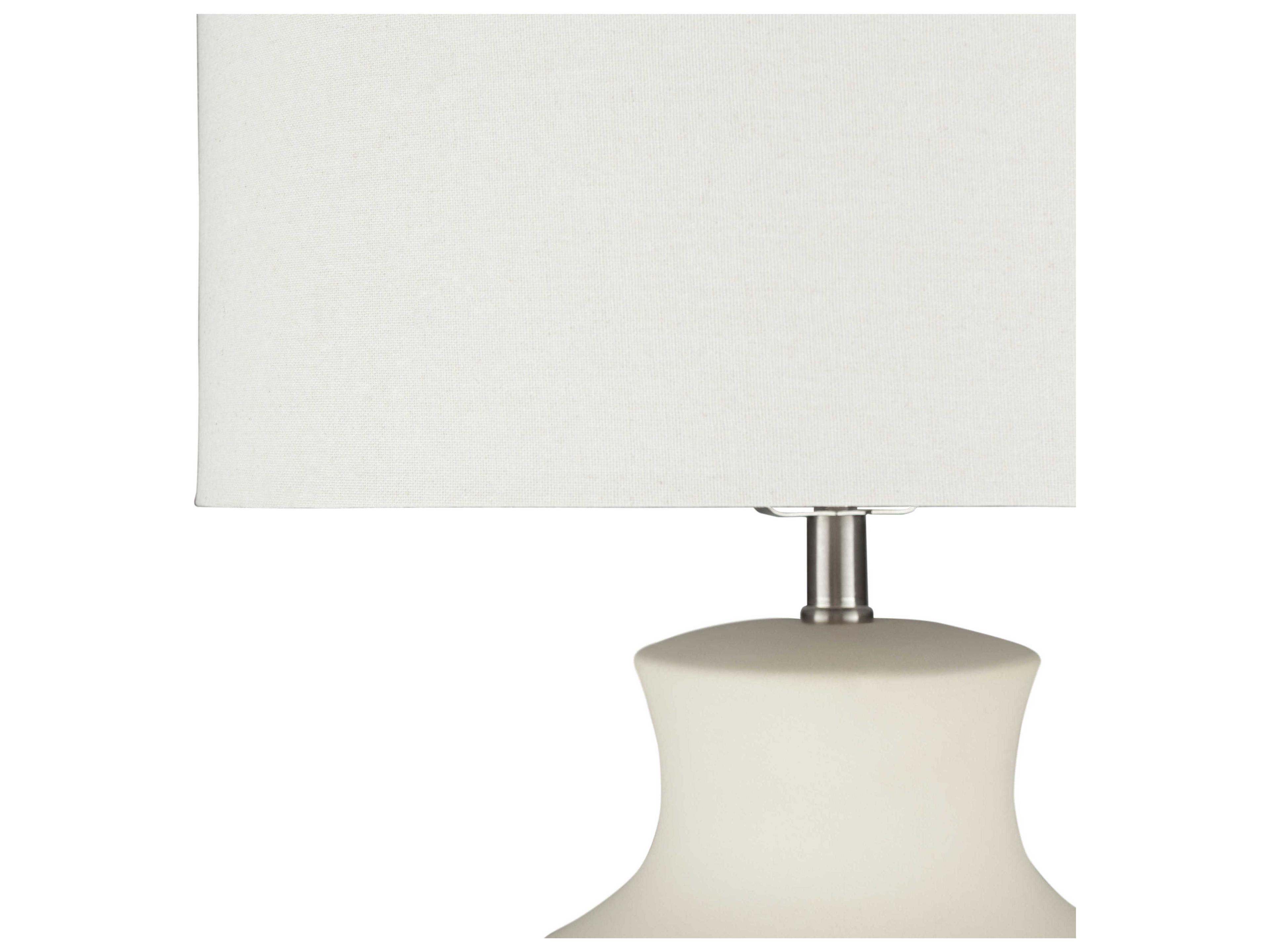 Surya Warren Cream Ivory Linen Off White Buffet Lamp