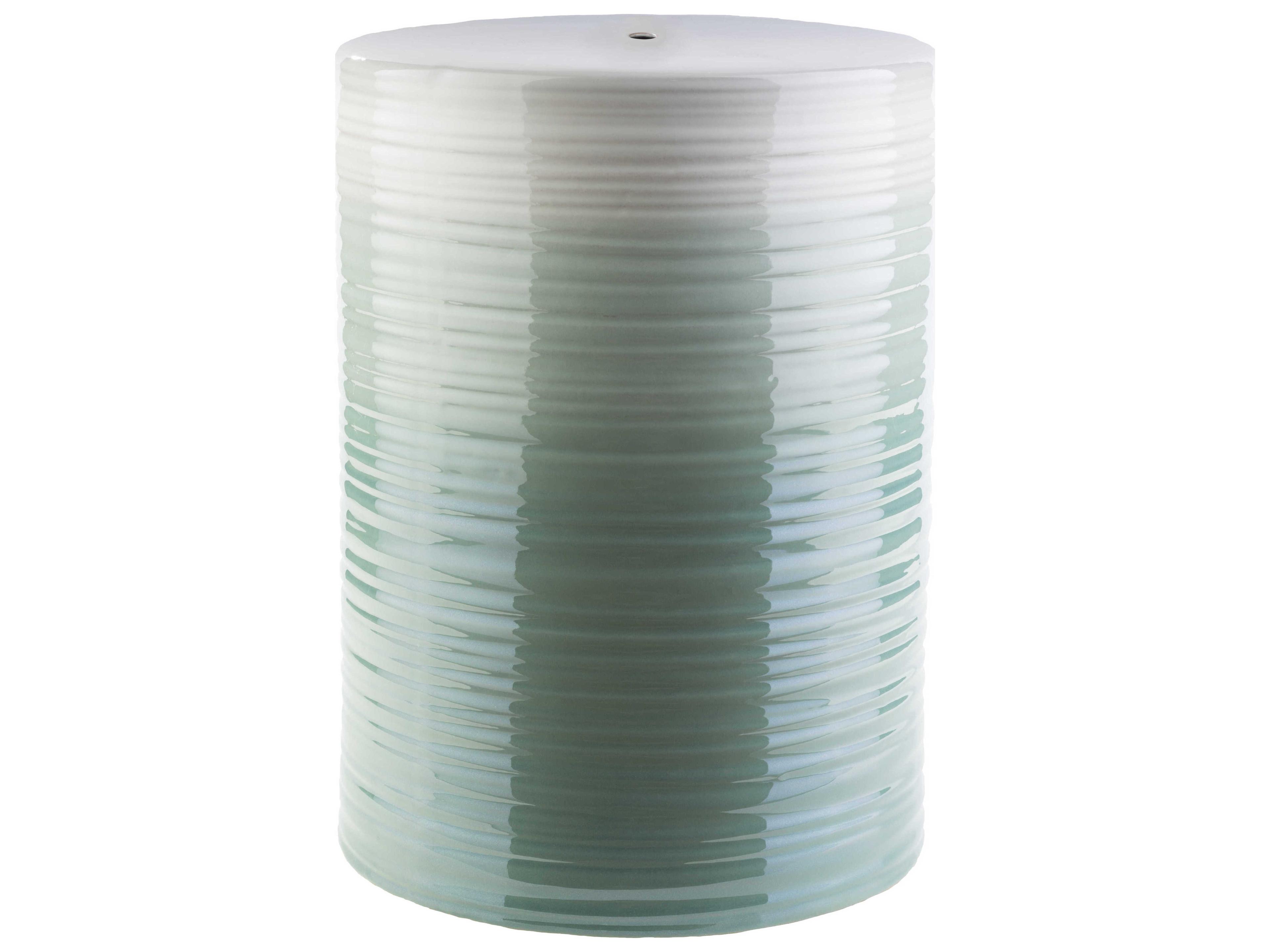 Waverly White Sage Seafoam Green Accent Stool