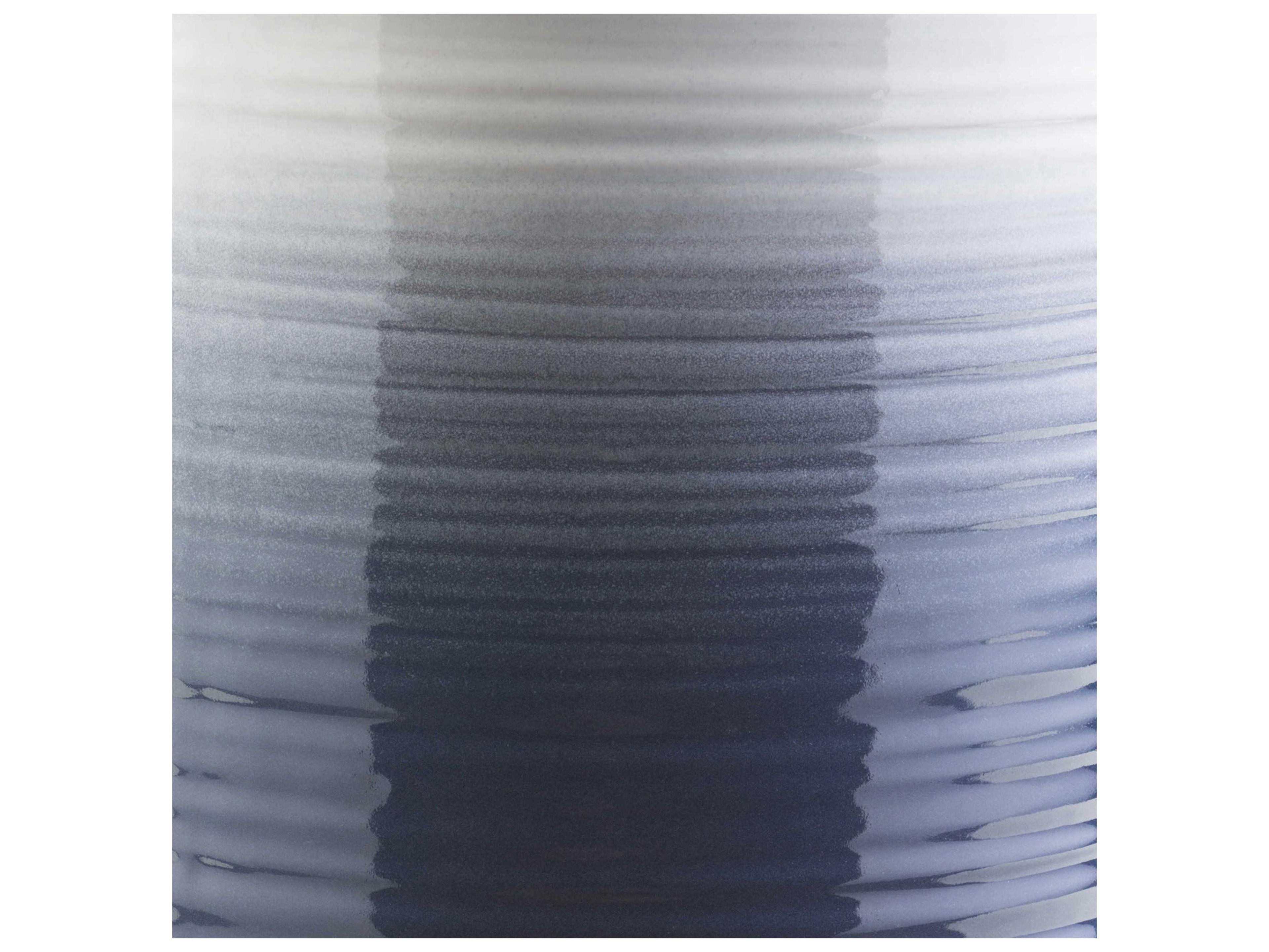 Surya Waverly White Navy Denim Blue Accent Stool