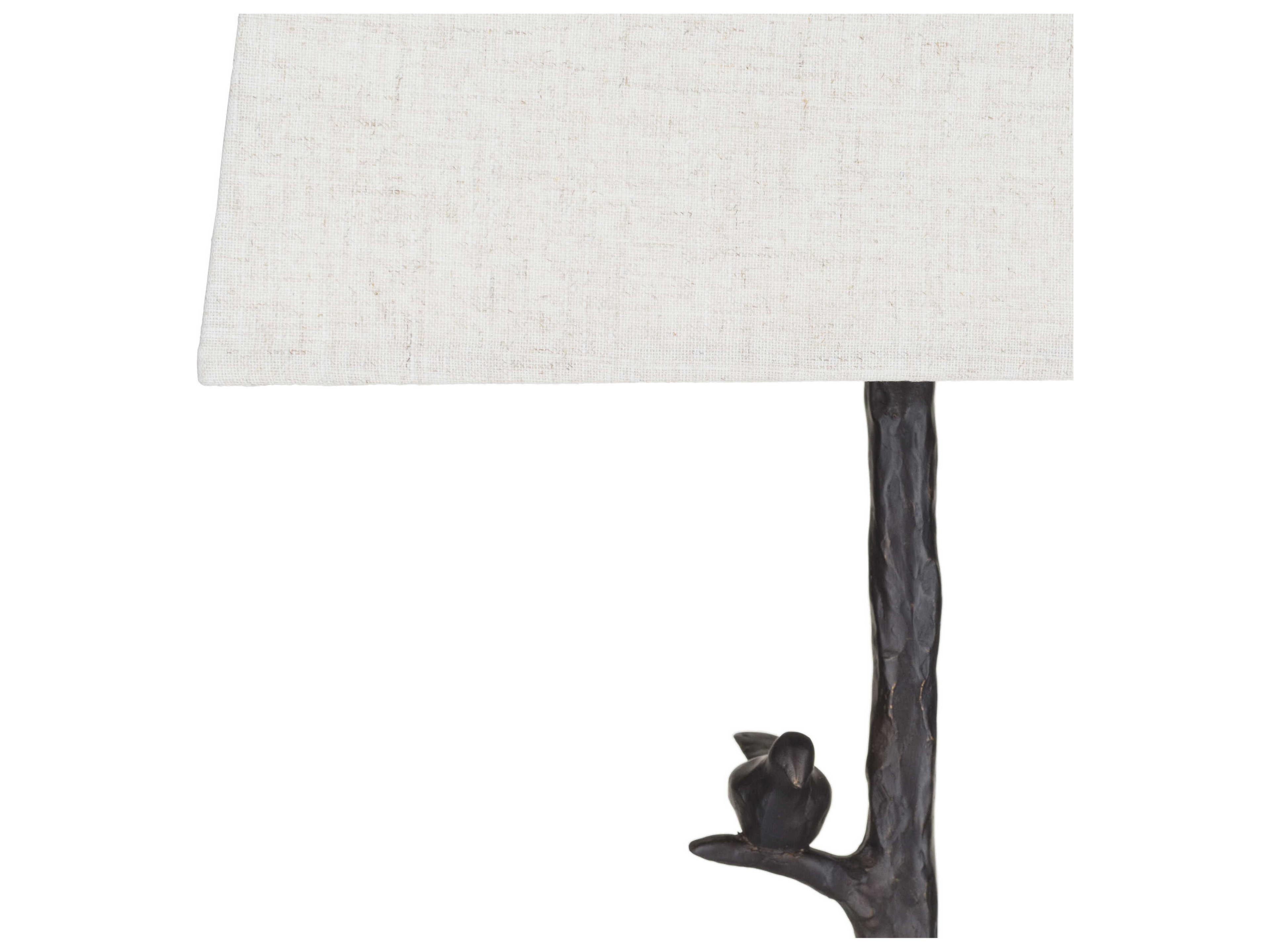 Surya Weber Metallic Bronze Taupe Cotton Buffet Lamp