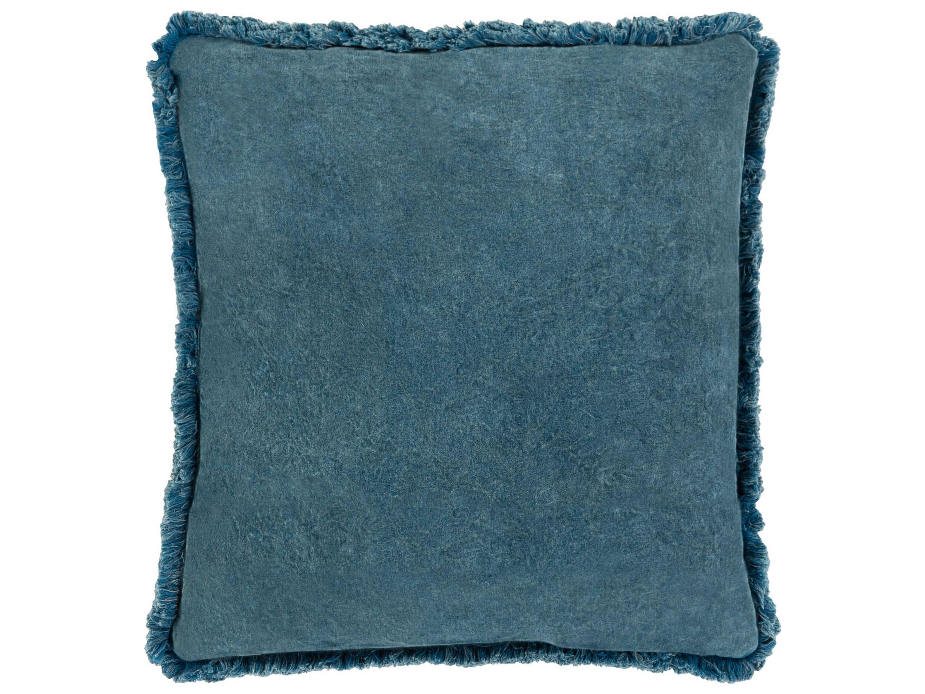 Surya Washed Cotton Velvet Charcoal Pillow