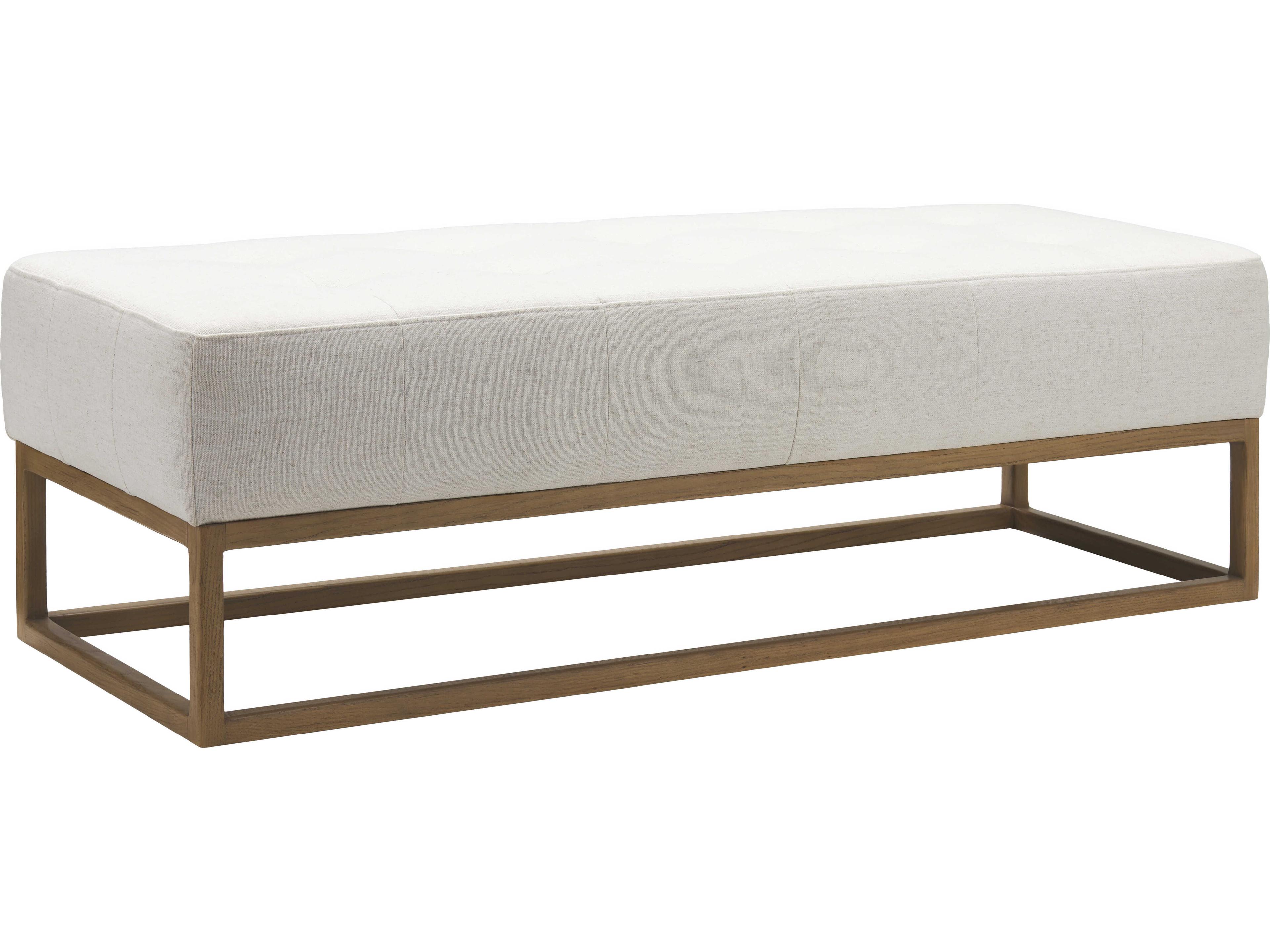 Surya Willis Brown Clear White Upholstered Accent Bench