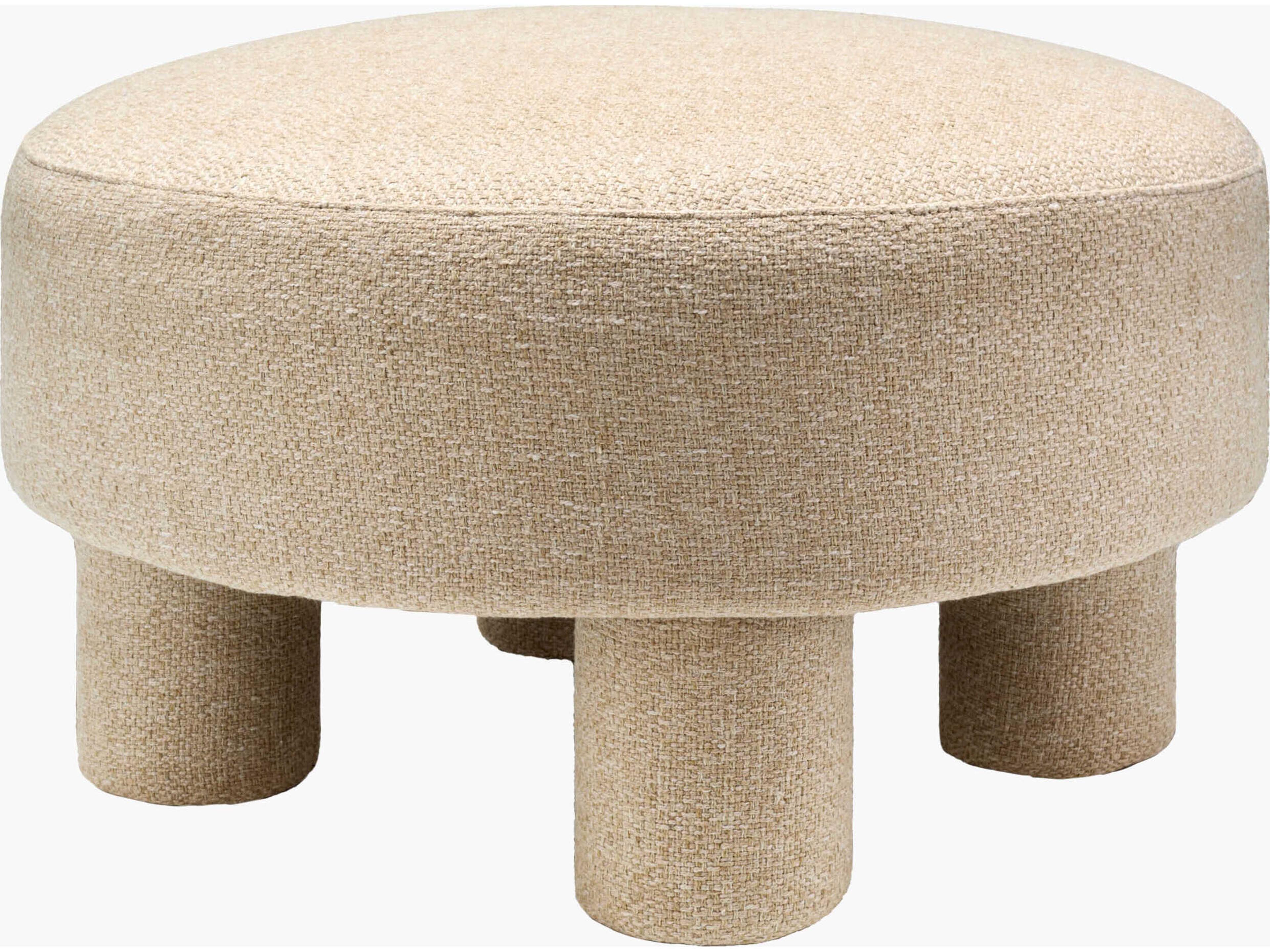 Welly Brown Upholstered Ottoman