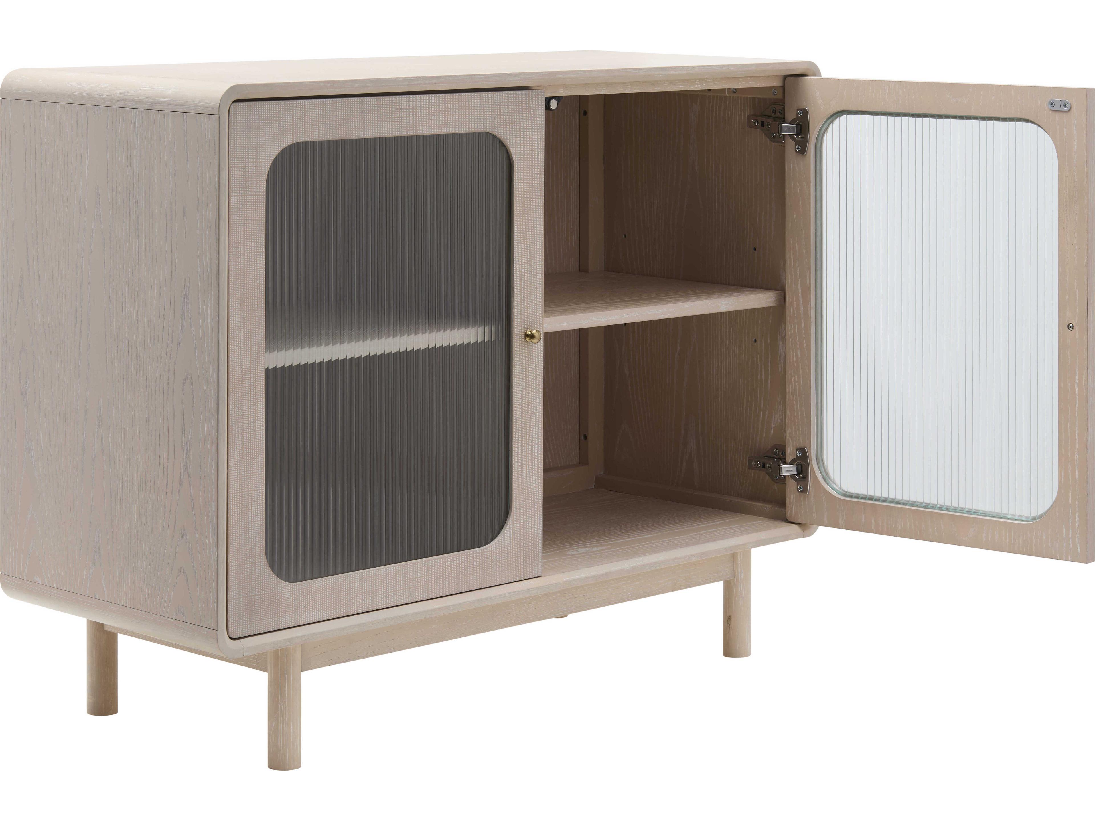 Surya Wren Light Gray Clear Oak Wood Accent Chest