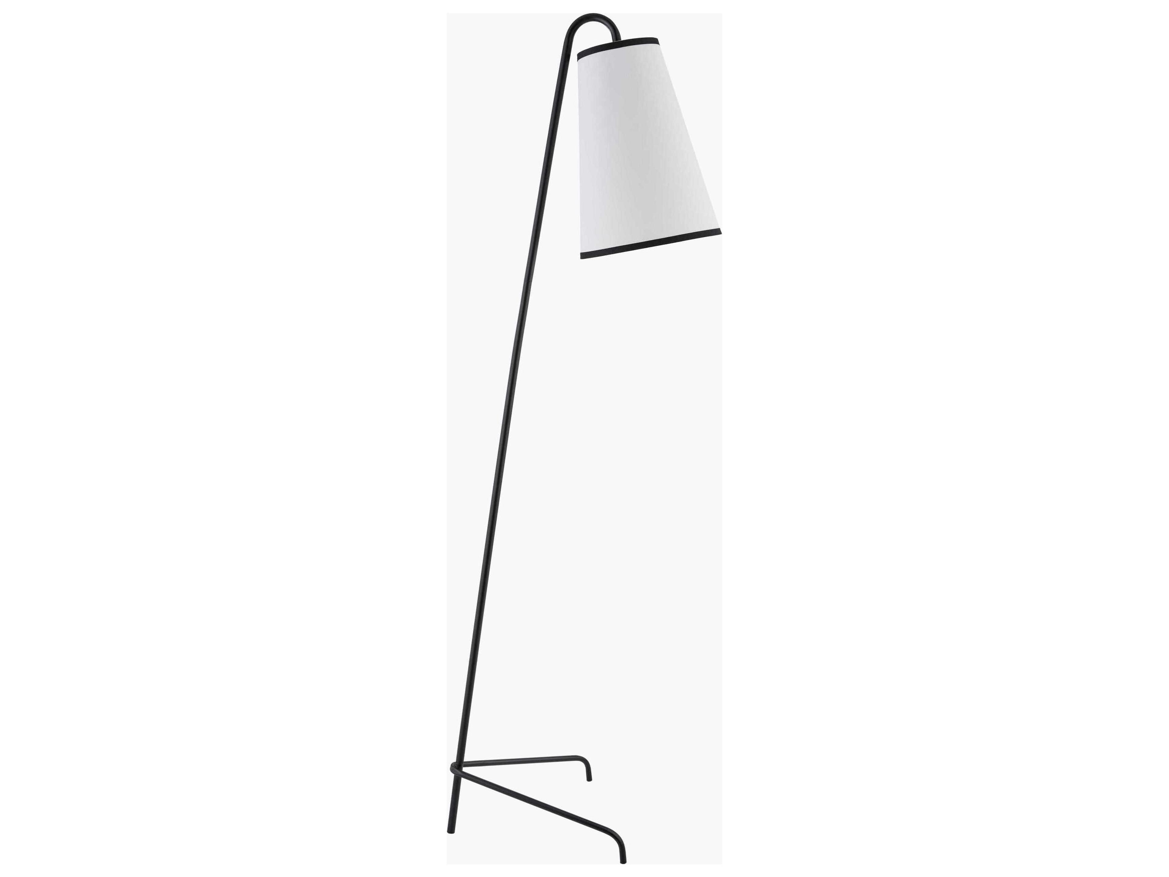 Witsand Black White Linen Floor Lamp