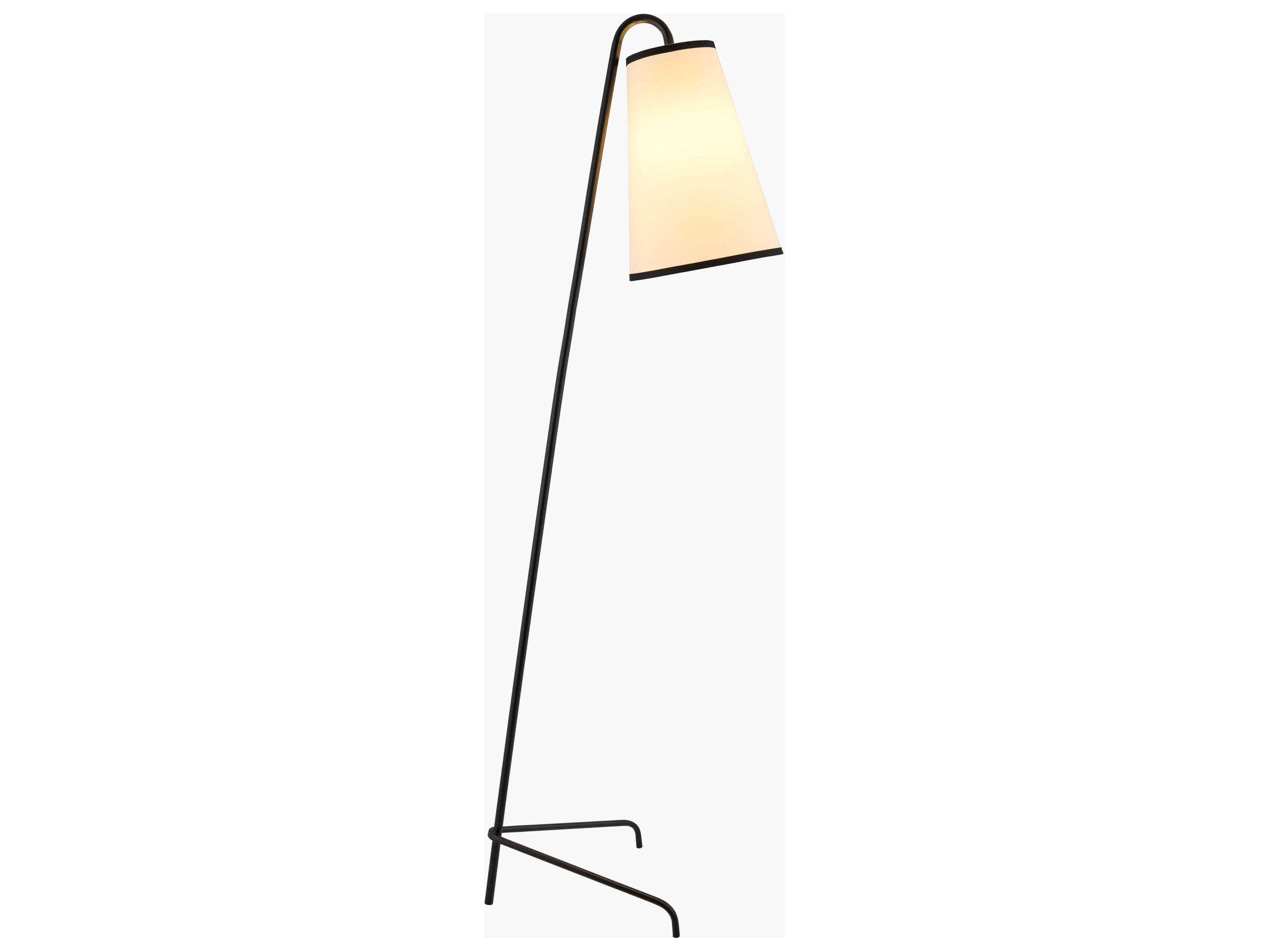 Surya Witsand Black White Linen Floor Lamp