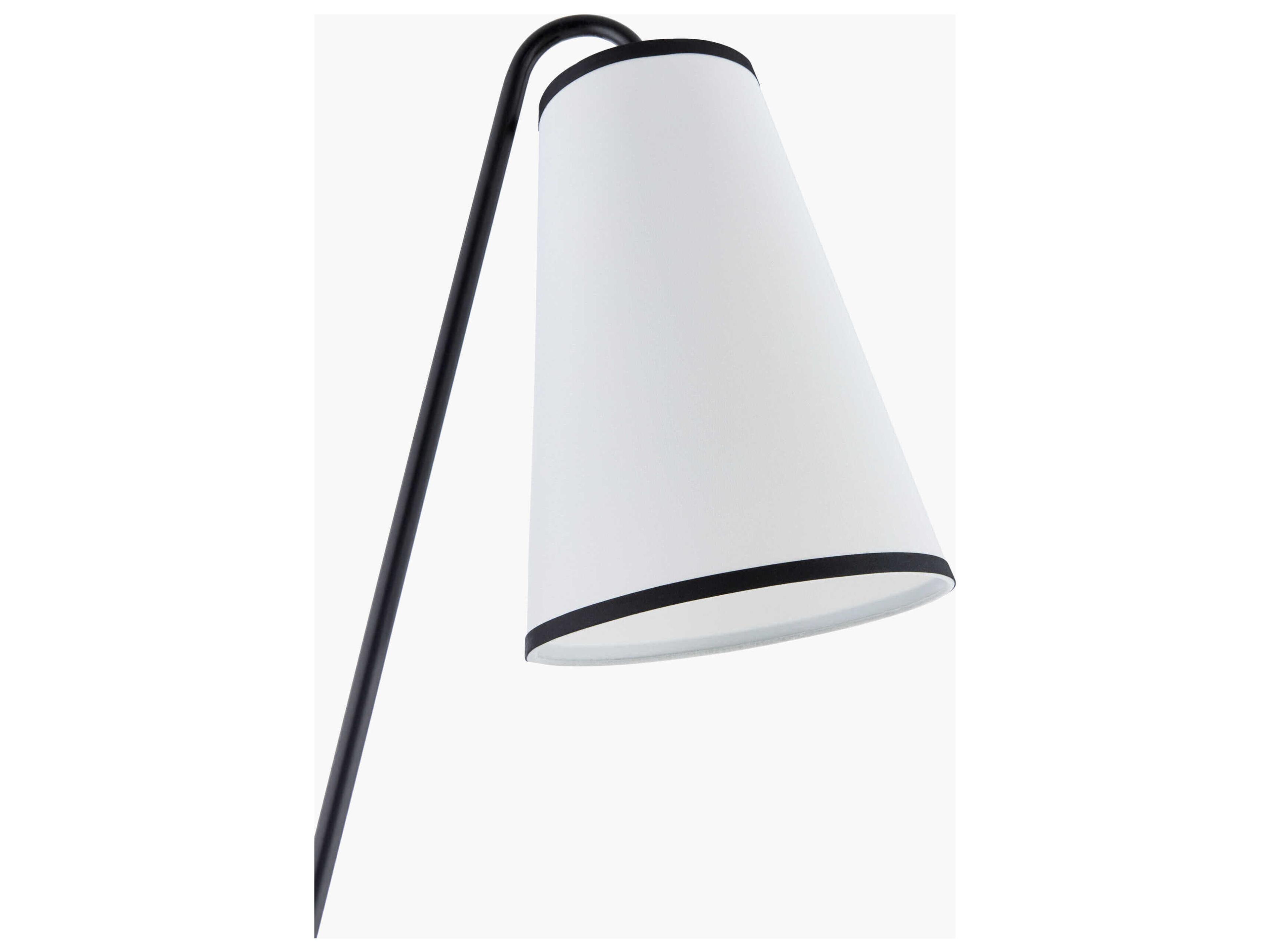 Surya Witsand Black White Linen Floor Lamp