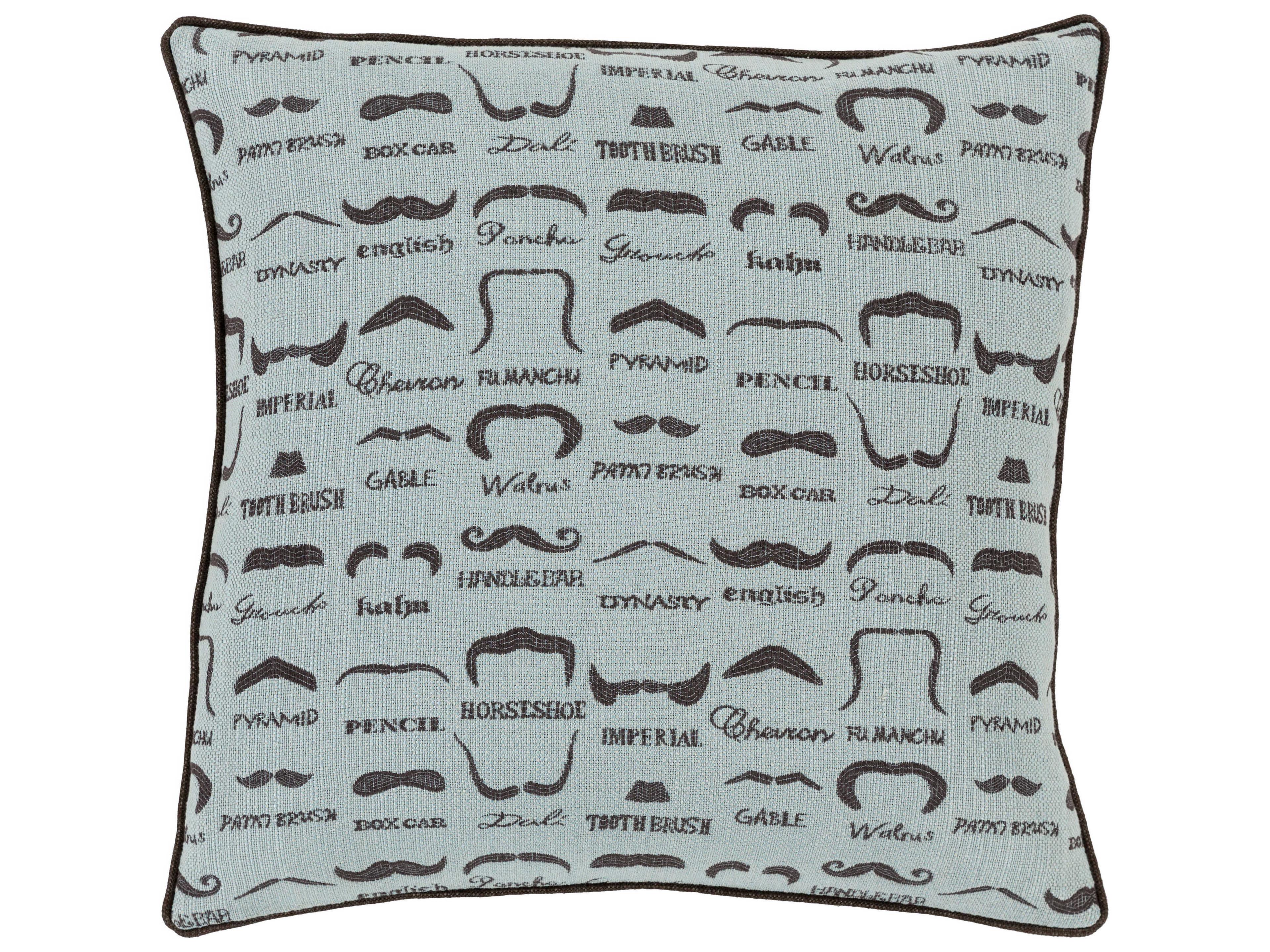 Wax that Stache Ice Blue Pillow