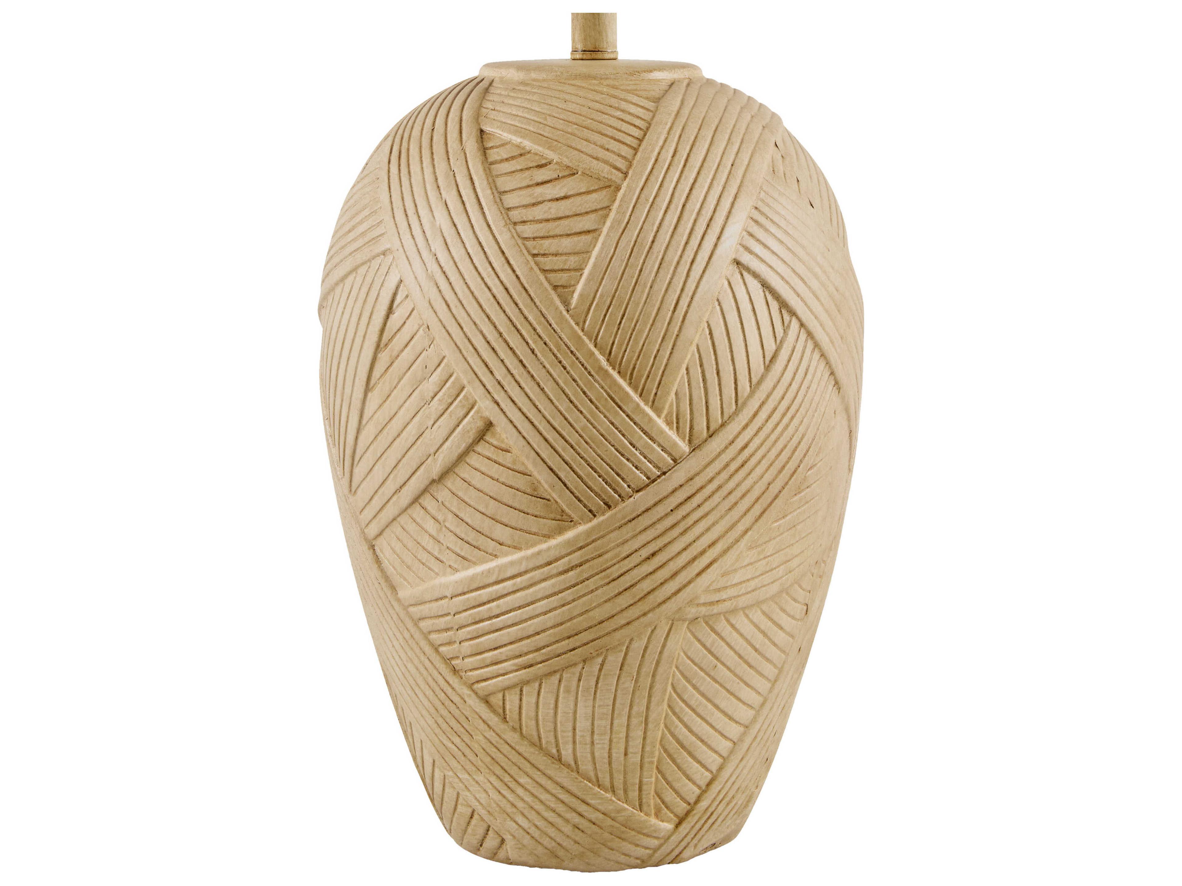 Surya Yendi Cream Wheat Linen Brown Buffet Lamp