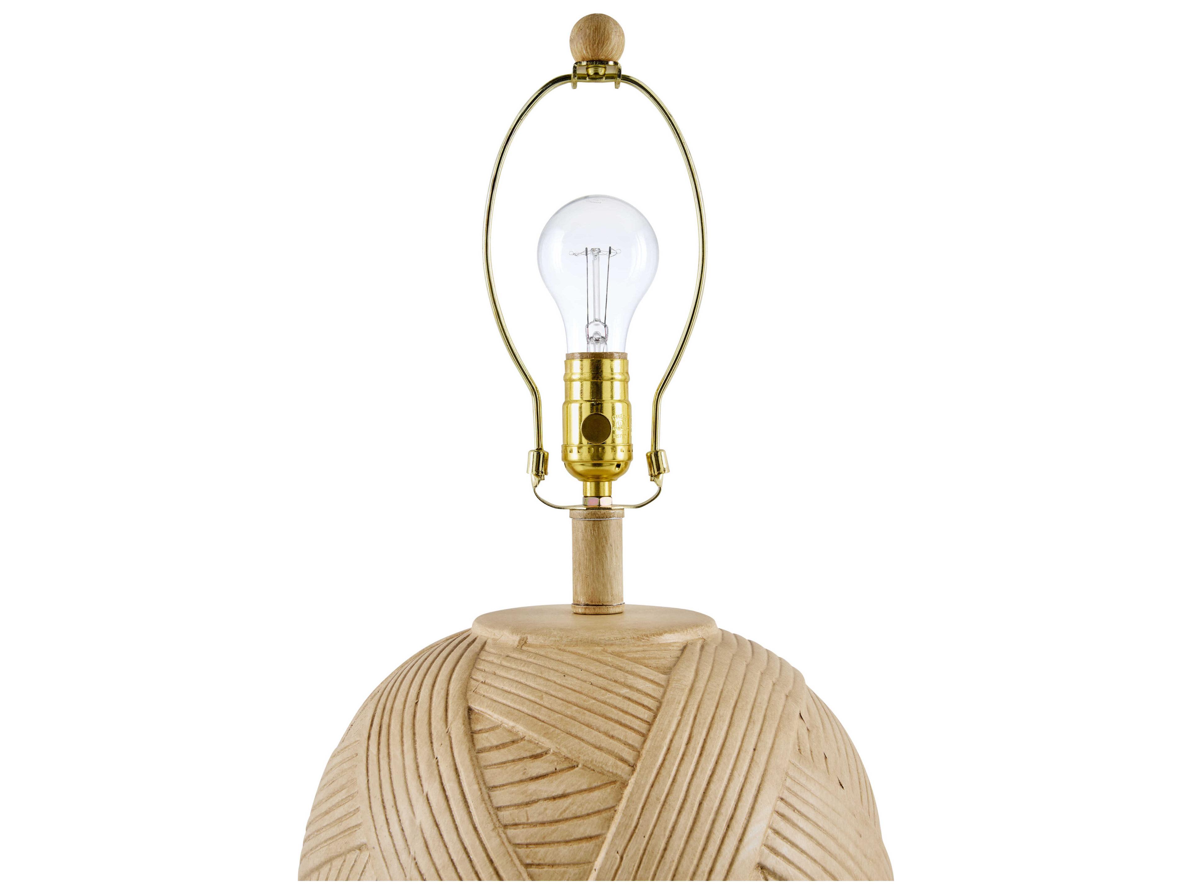 Surya Yendi Cream Wheat Linen Brown Buffet Lamp