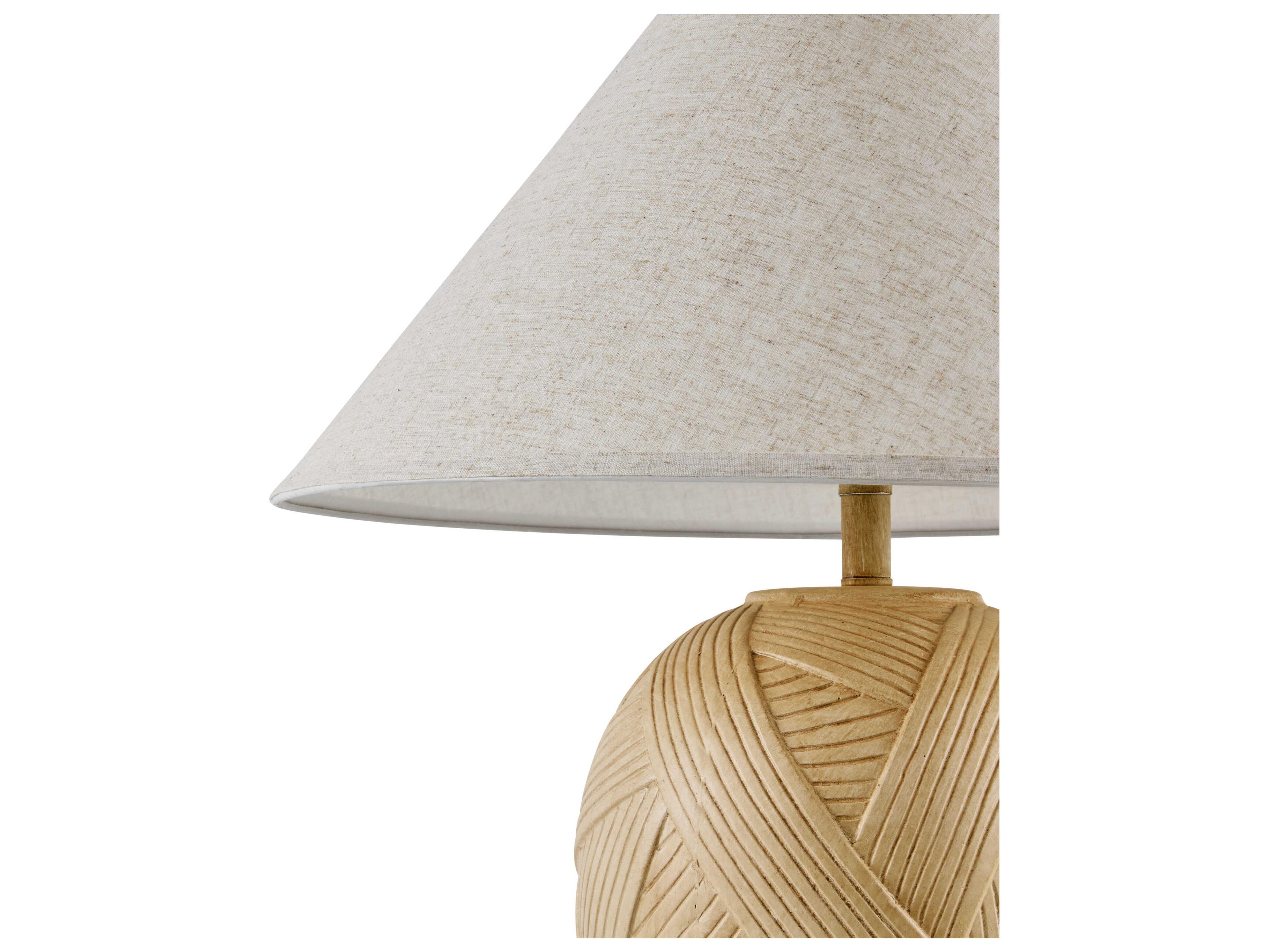 Surya Yendi Cream Wheat Linen Brown Buffet Lamp