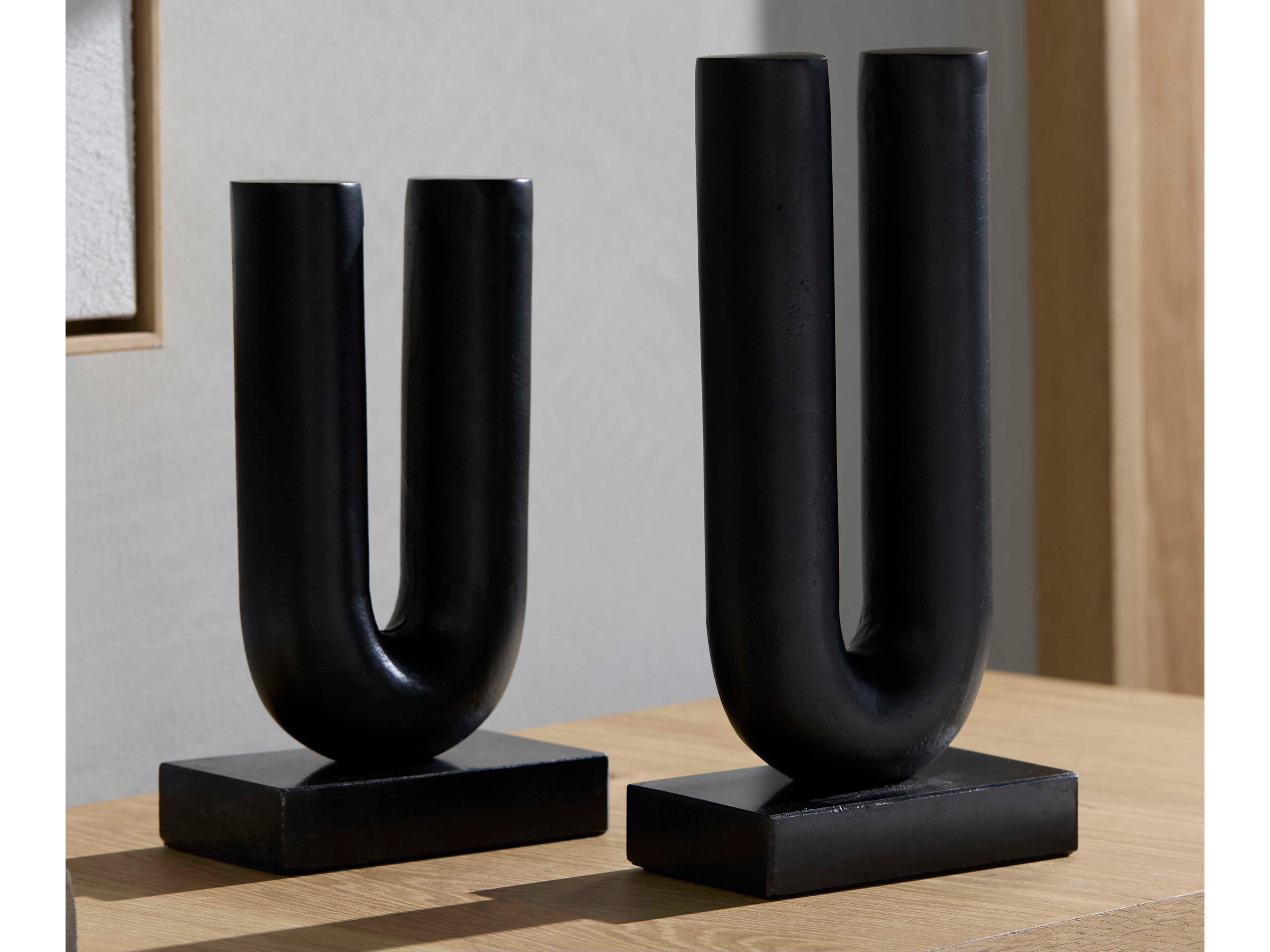 Surya Layana Black Sculpture Set of 2