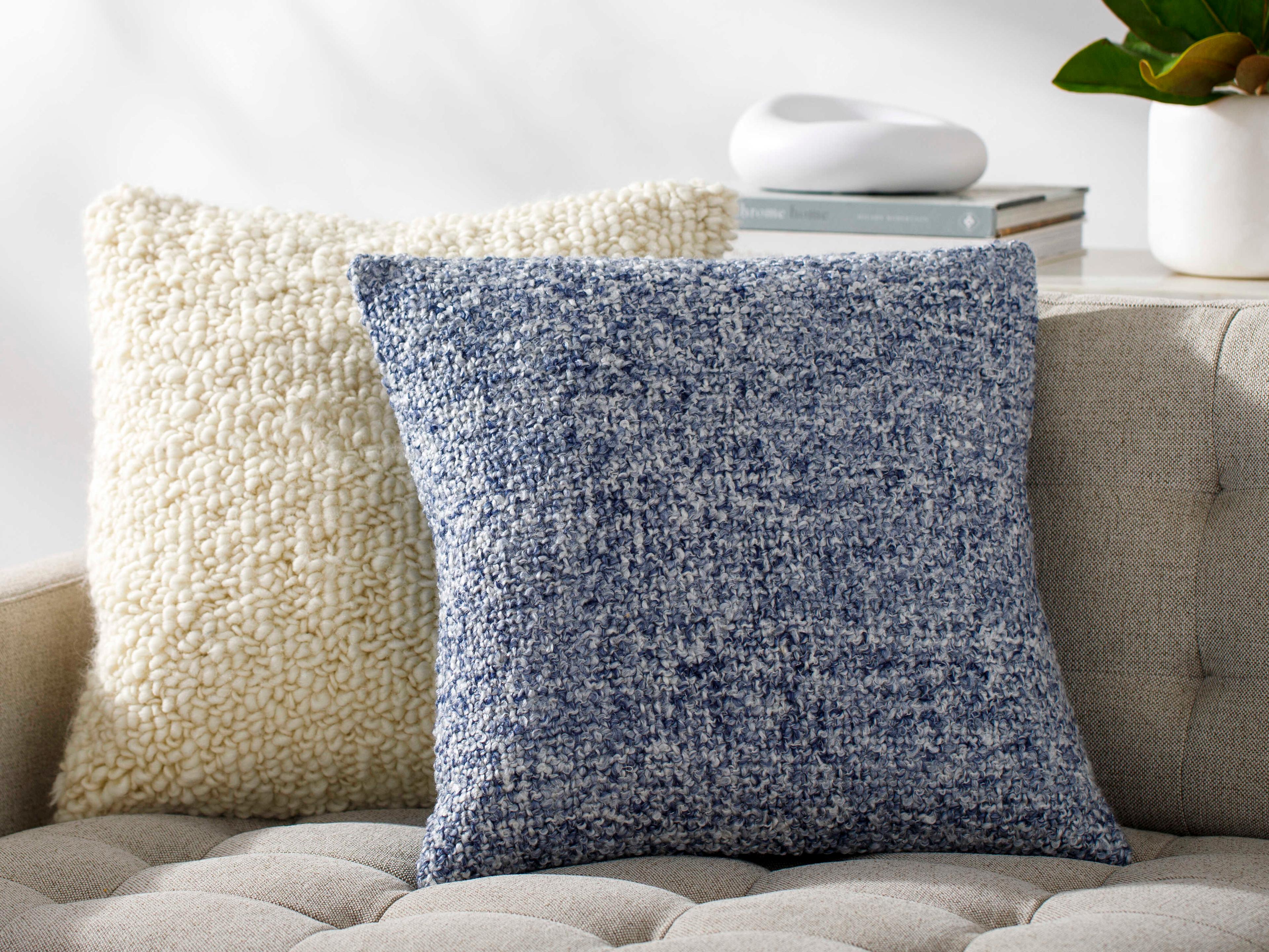 Surya Yarns Denim Blue Pillow