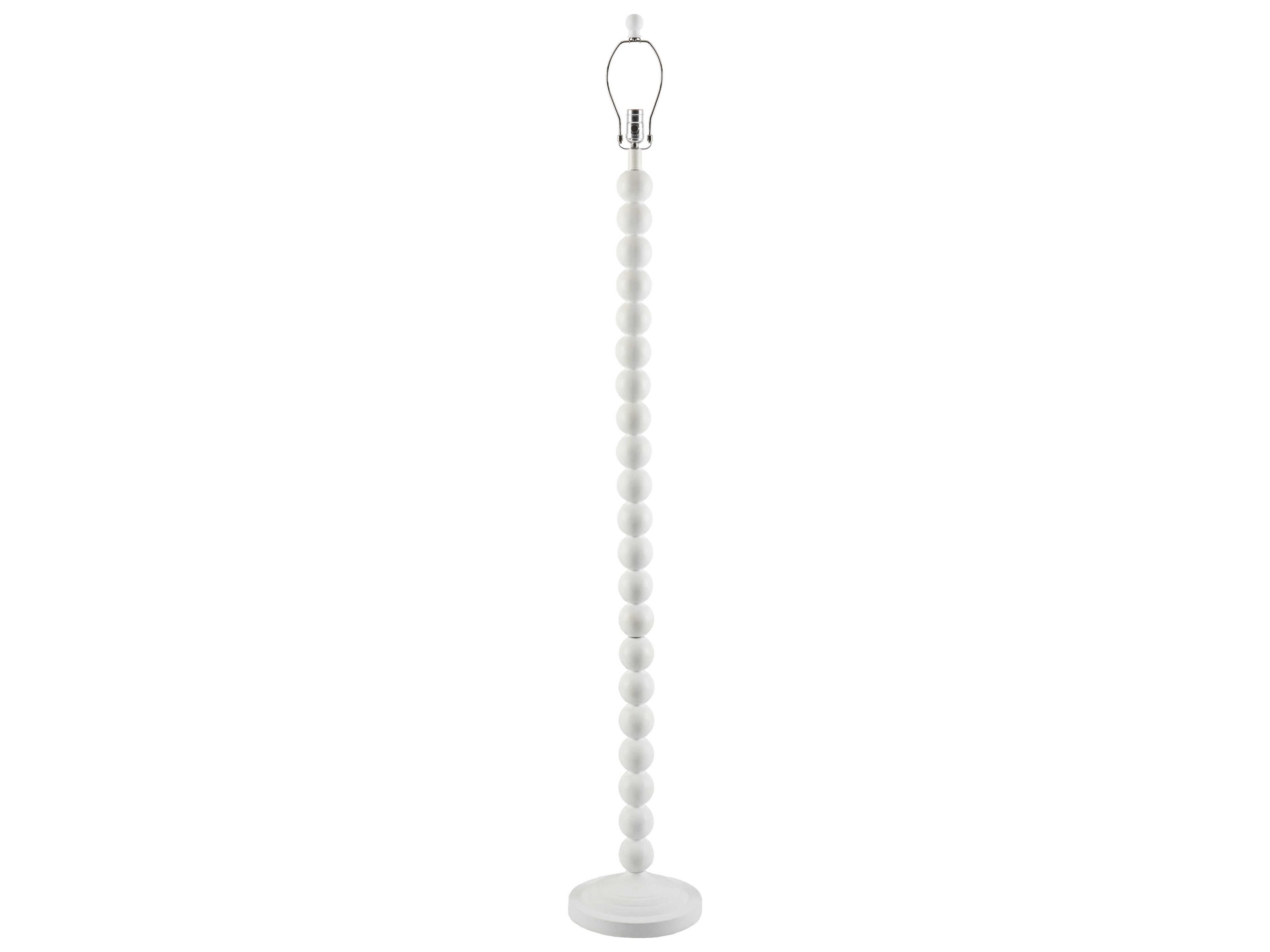 Surya Zelda White Beige Linen Floor Lamp
