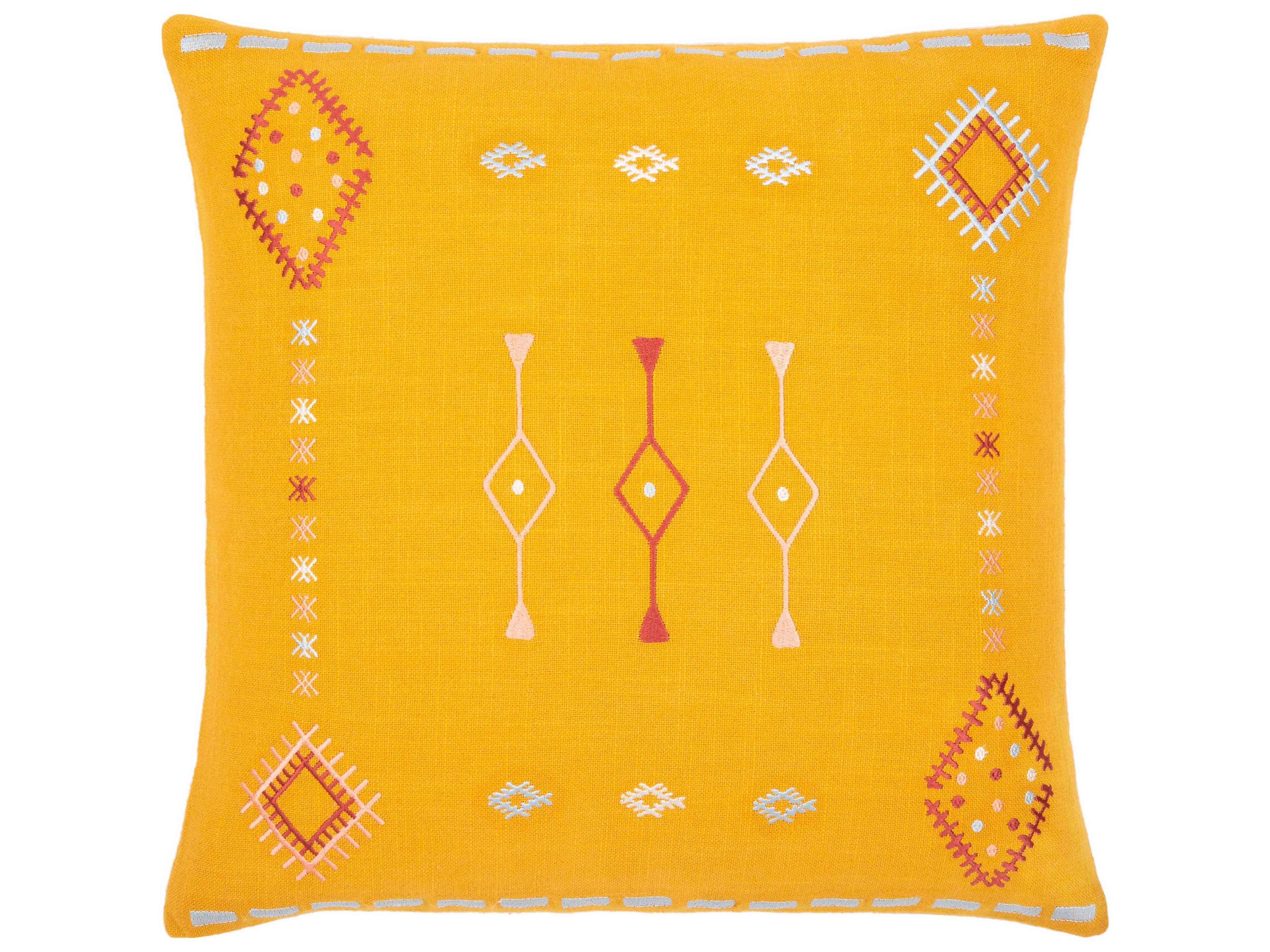 Zina Mustard / Dusty Pink / Pale Blue Pillow