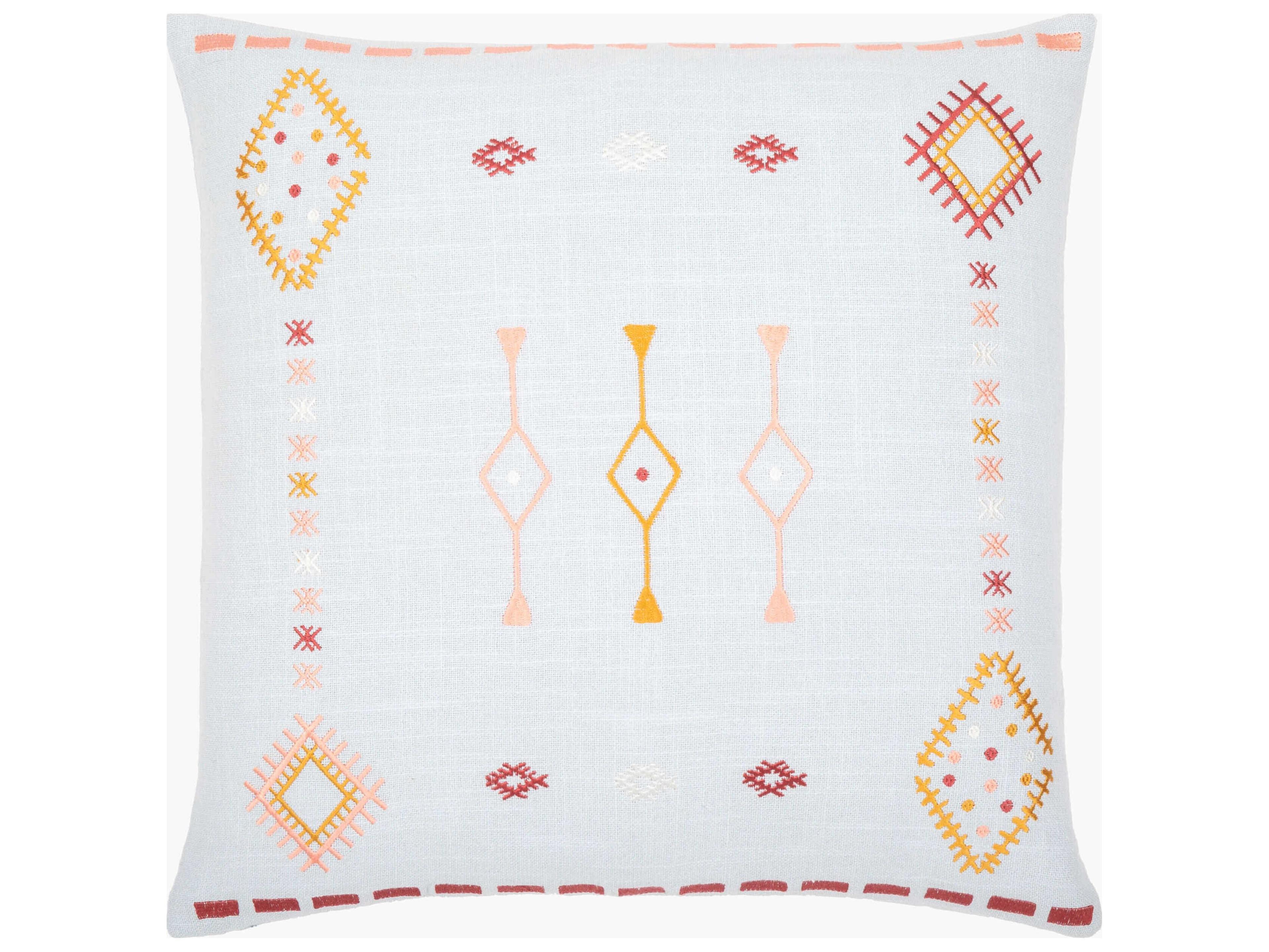 Zina Pale Blue / Mustard / Dusty Pink Pillow