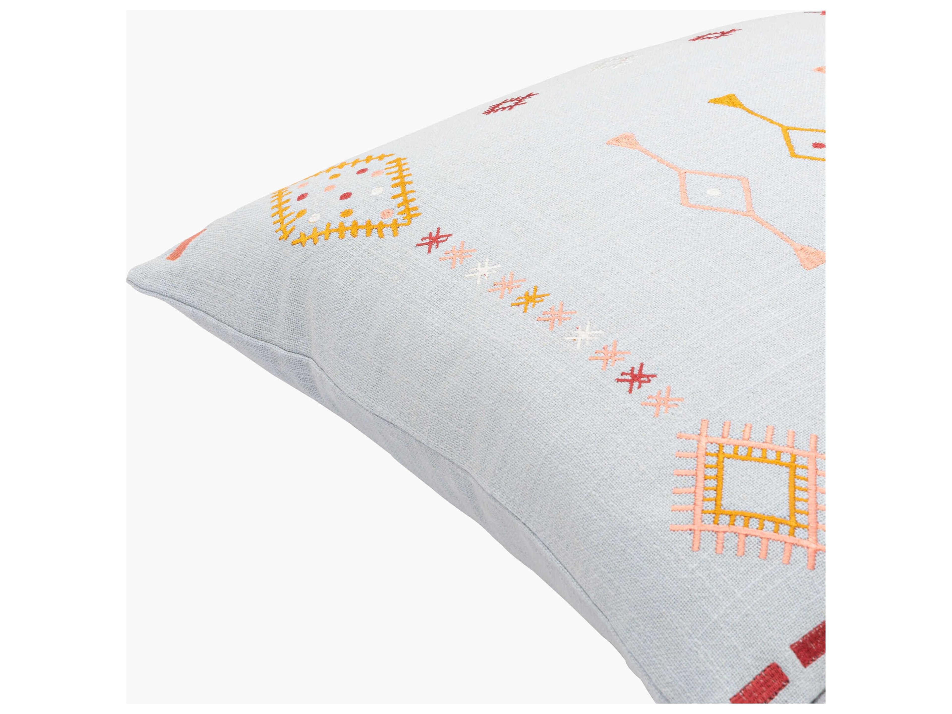 Surya Zina Pale Blue / Mustard / Dusty Pink Pillow